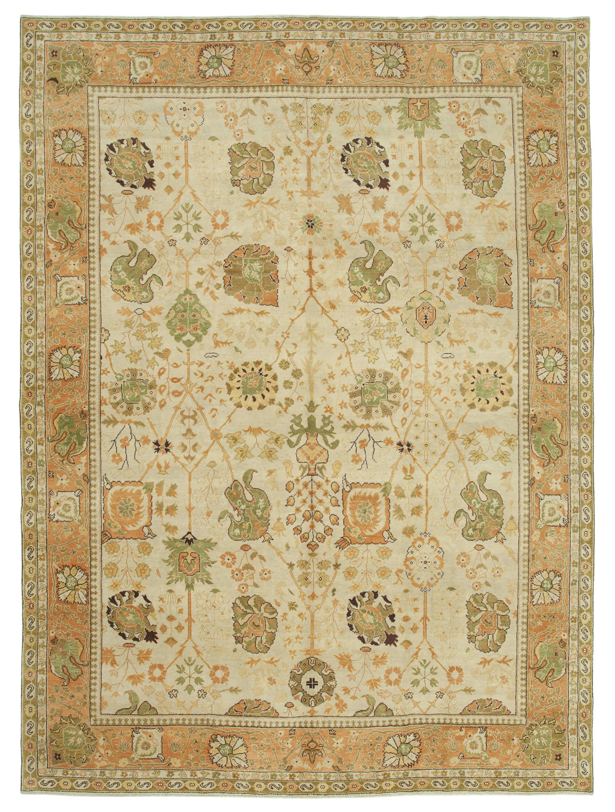 9 x 12 Beige Oushak Rug - 3398