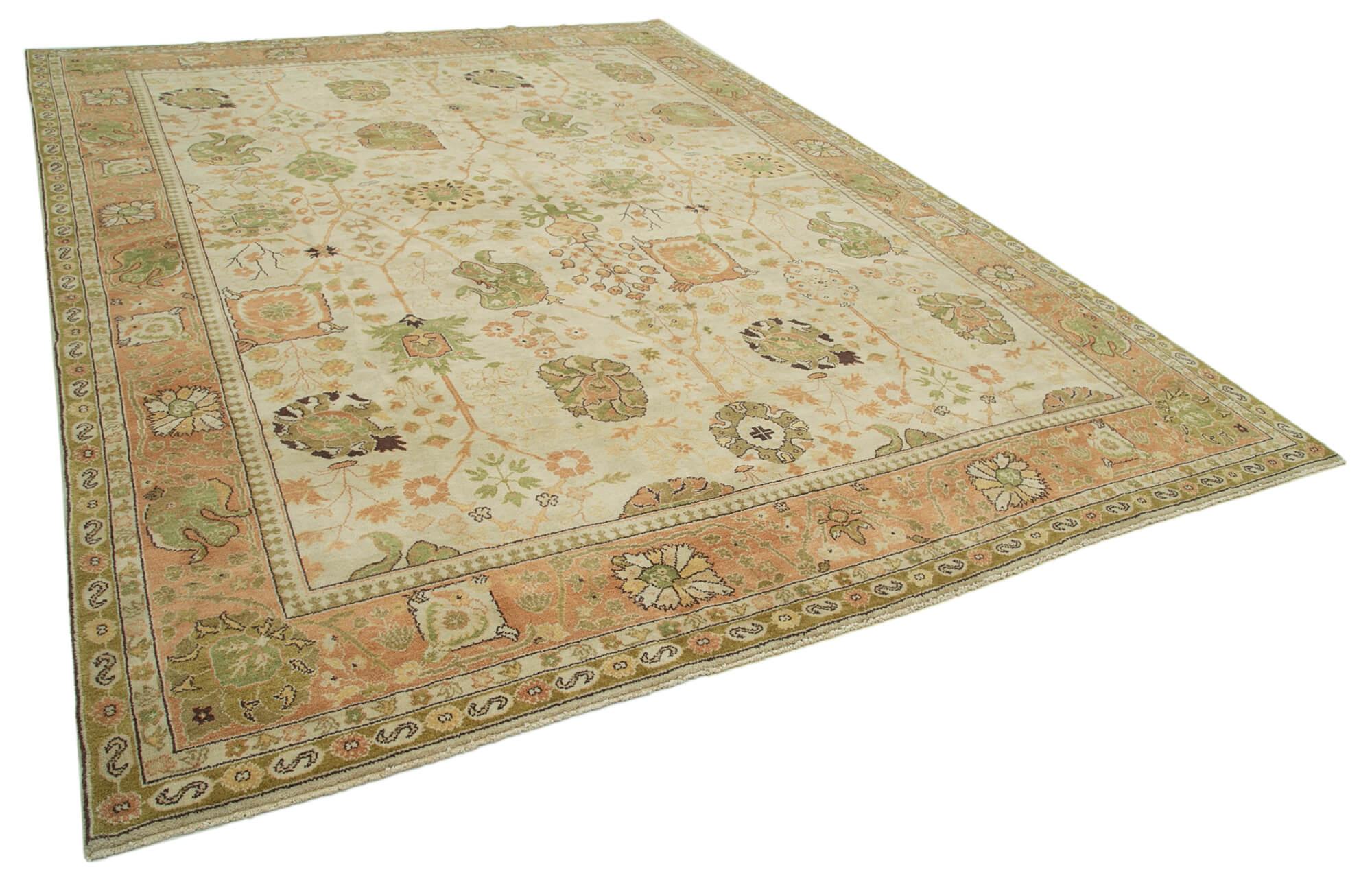 9 x 12 Beige Oushak Rug - 3398