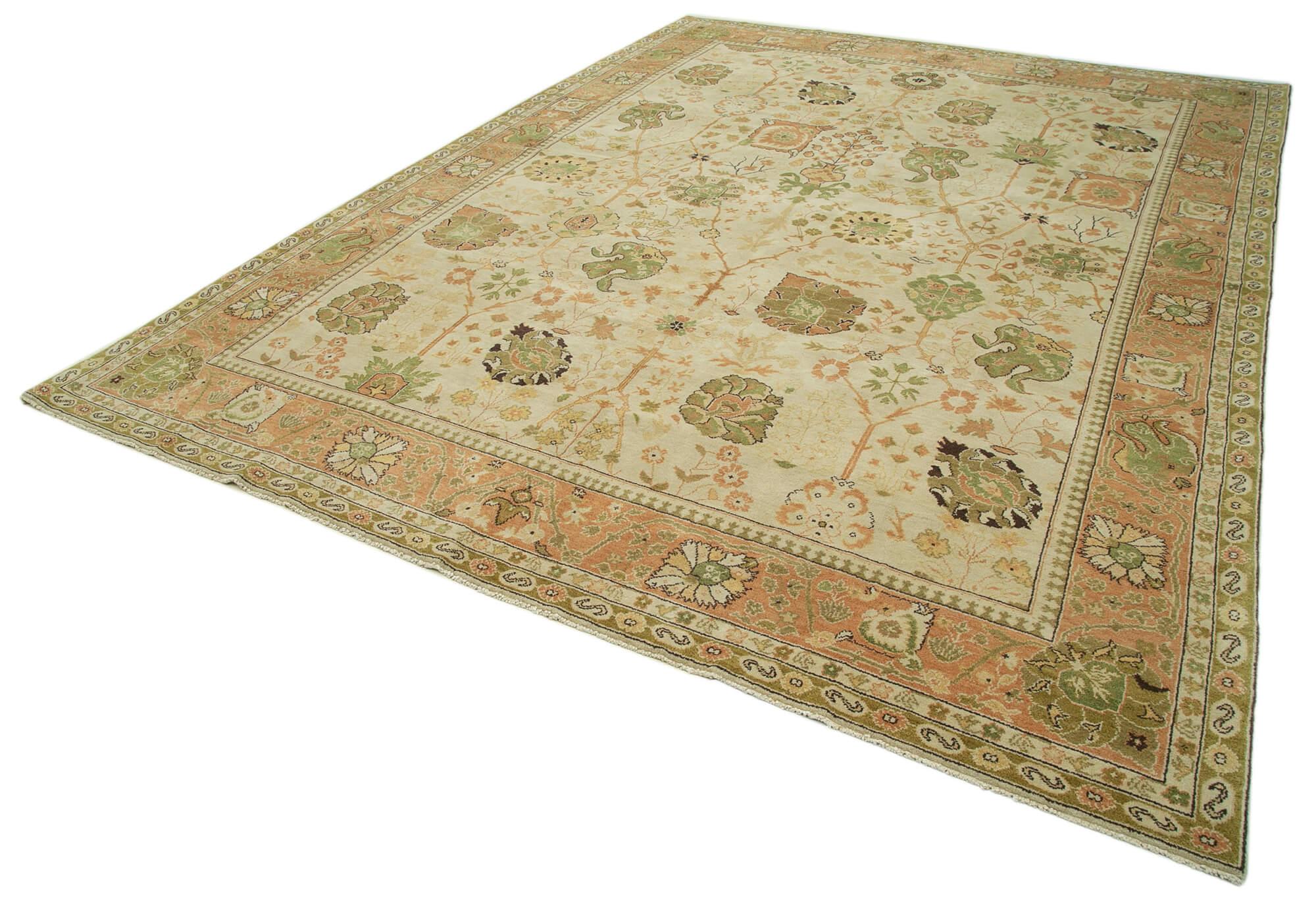 9 x 12 Beige Oushak Rug - 3398