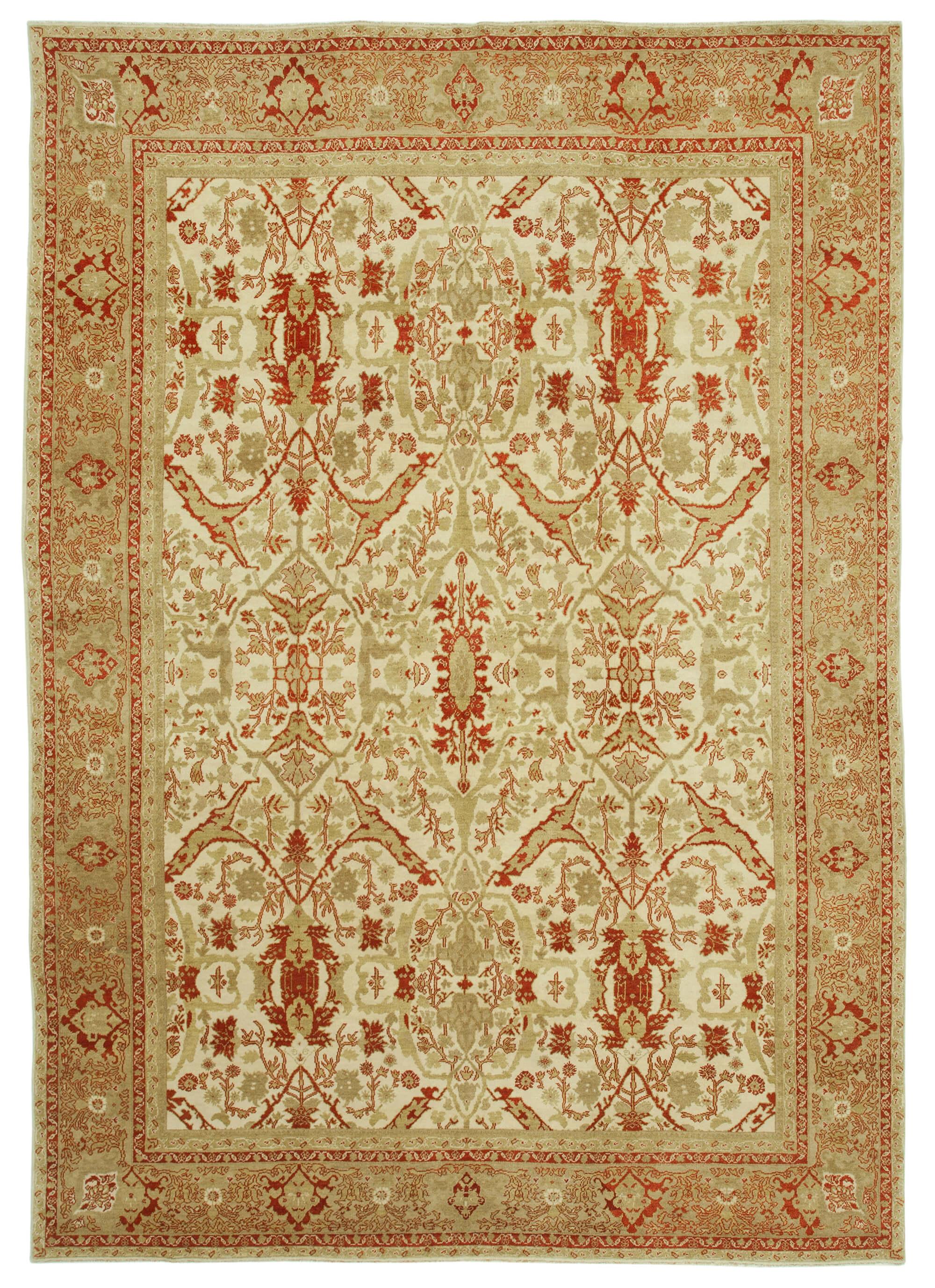 9 x 12 Beige Oushak Rug - 3399