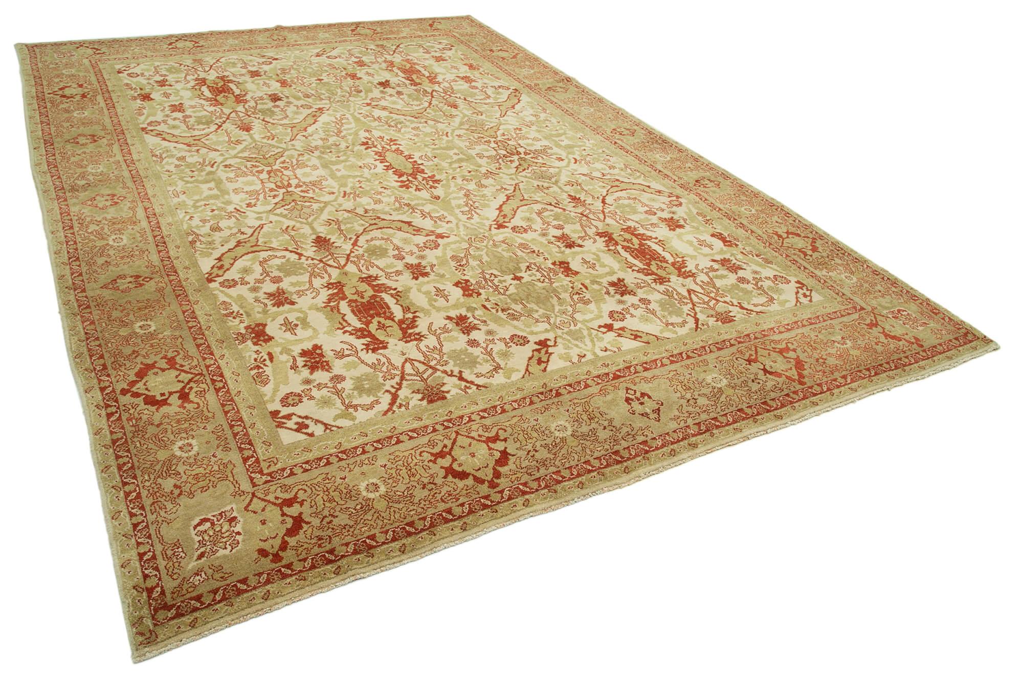 9 x 12 Beige Oushak Rug - 3399