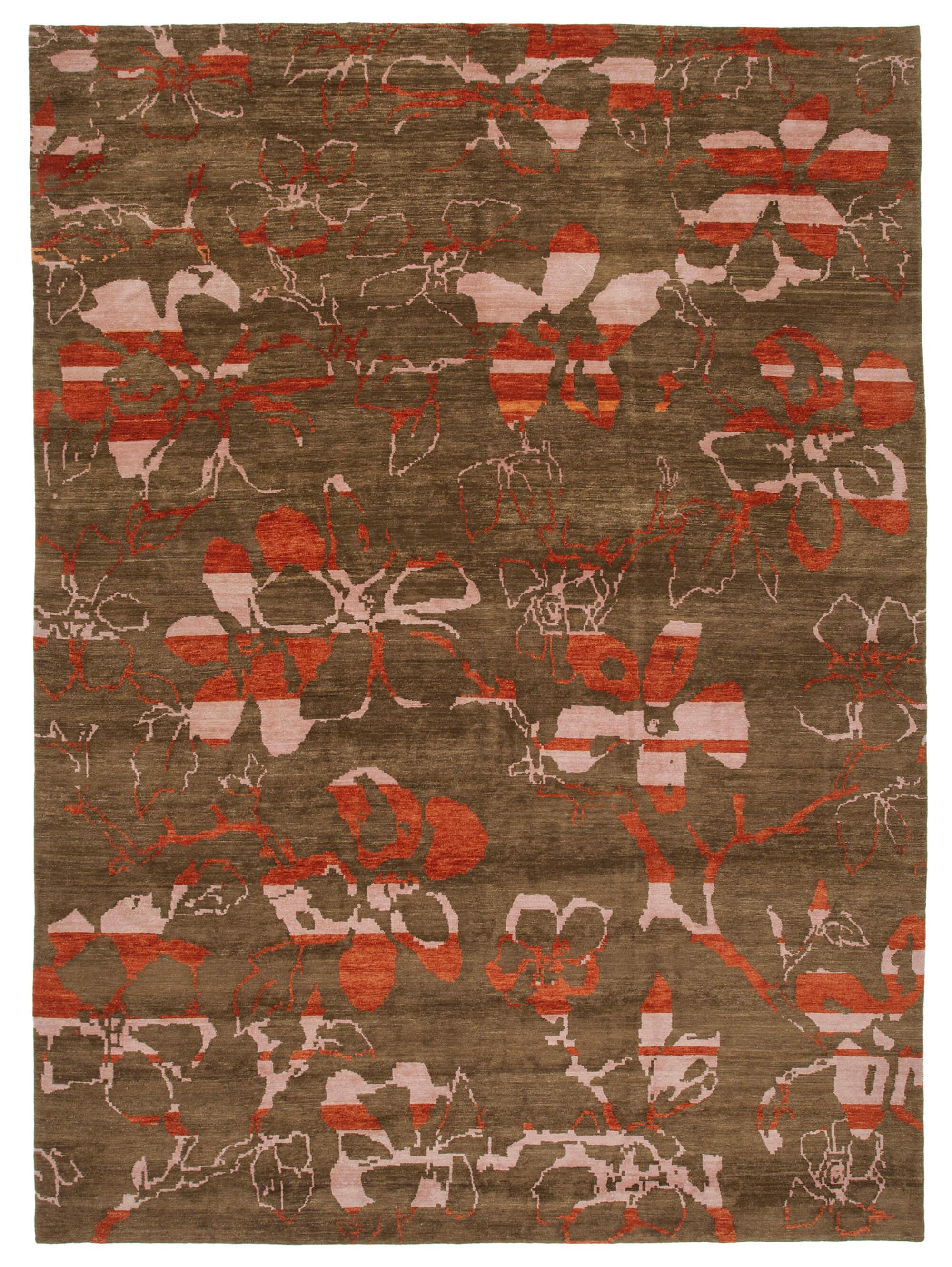 10 x 14 Brown Oushak Rug - 3407