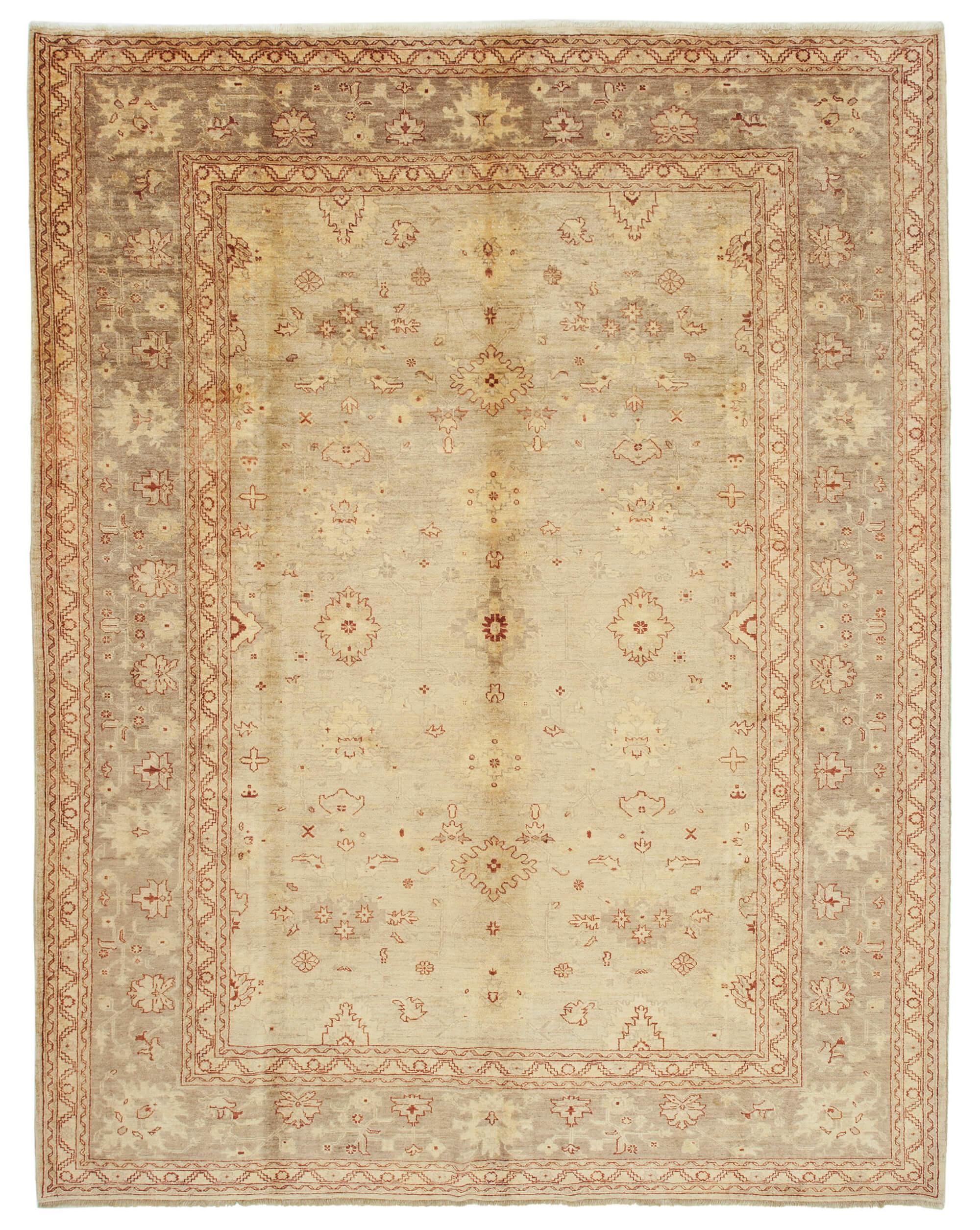 9 x 12 Beige Oushak Rug - 3413