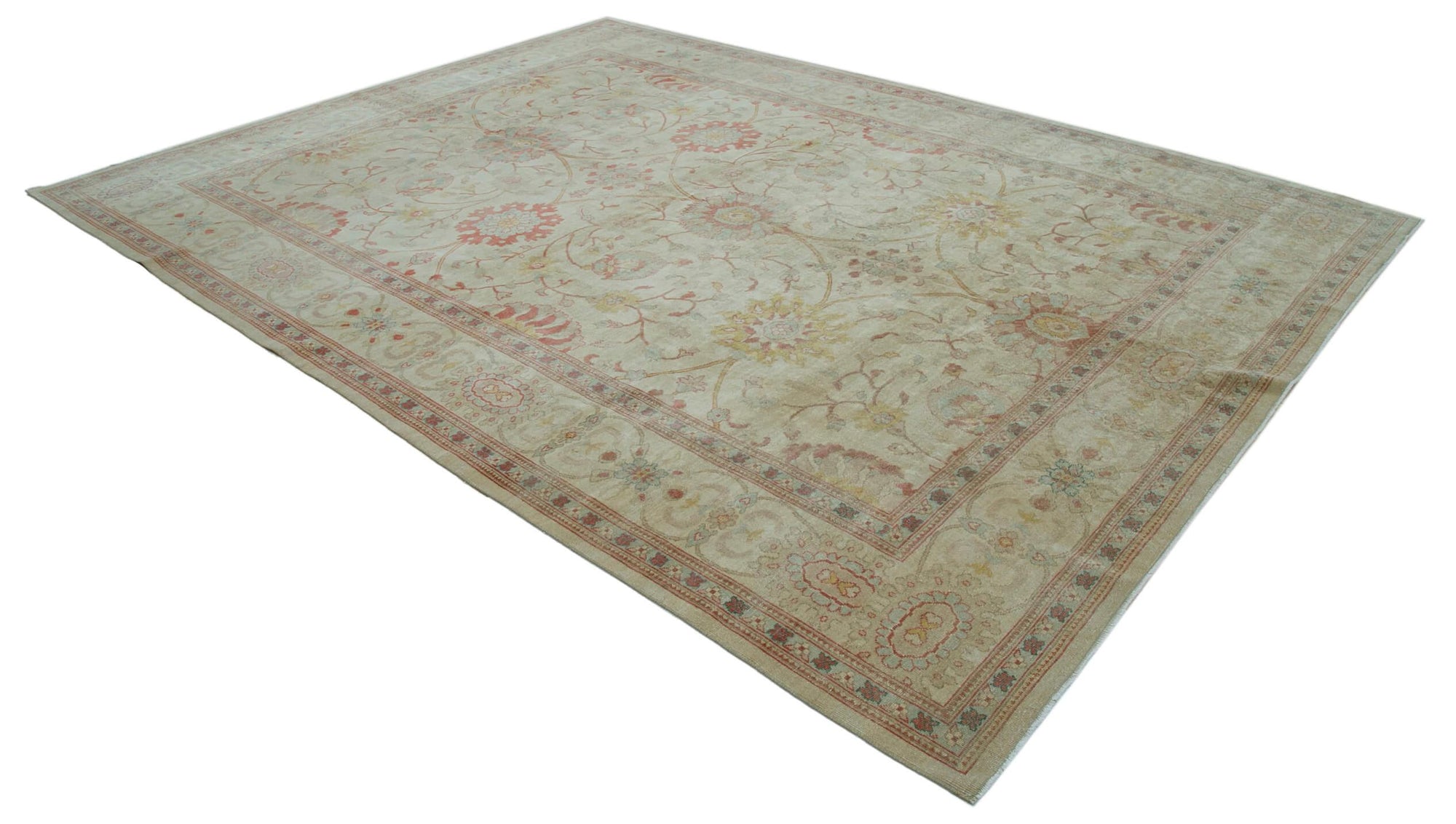 9 x 12 Beige Oushak Rug - 3424