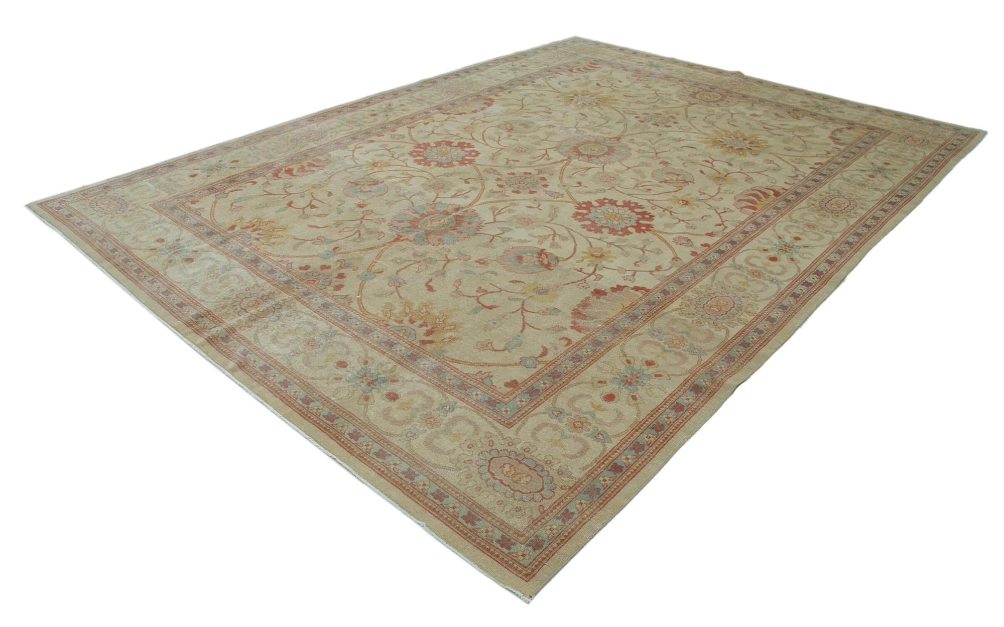 9 x 12 Beige Oushak Rug - 3424