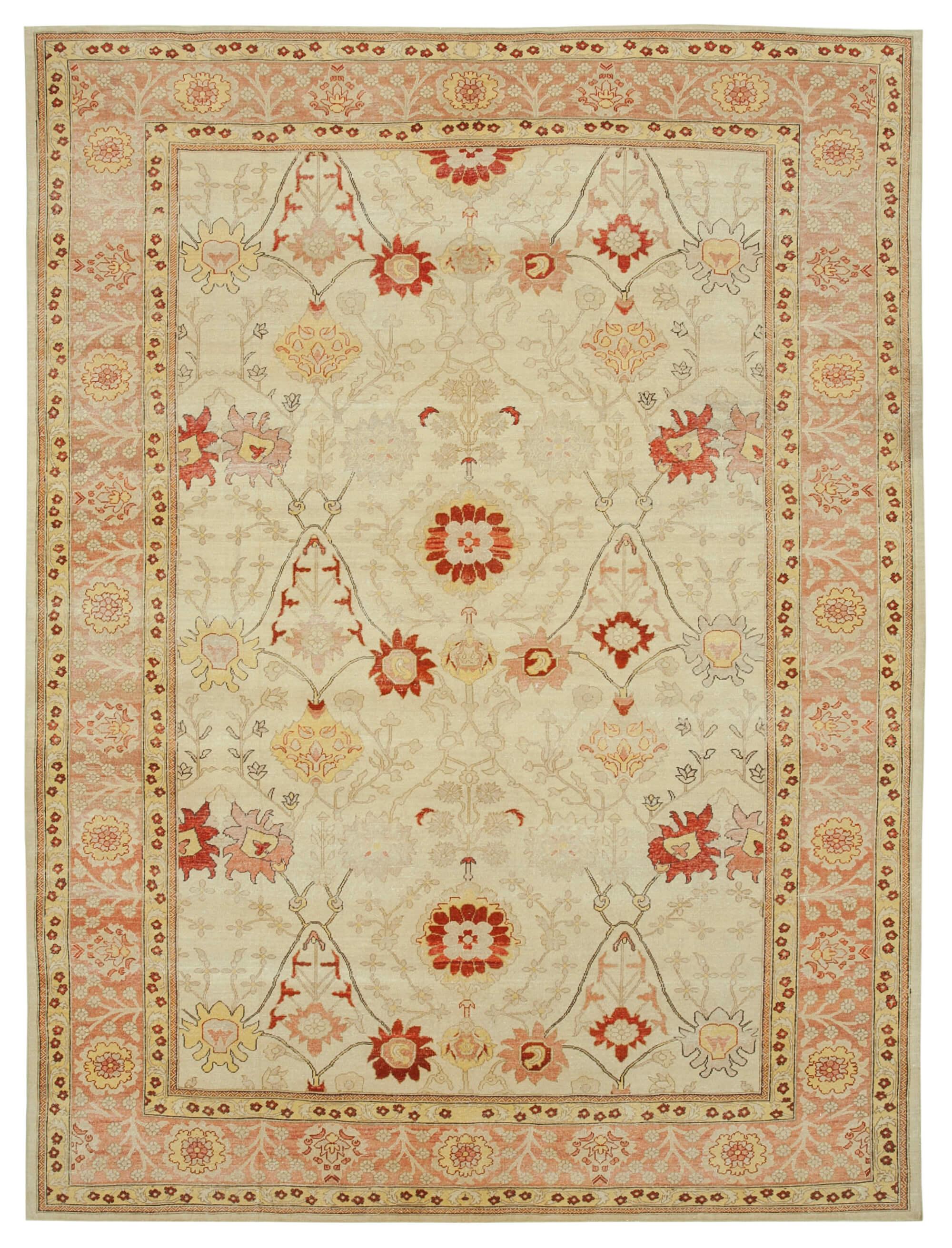 9 x 12 Beige Oushak Rug - 3427