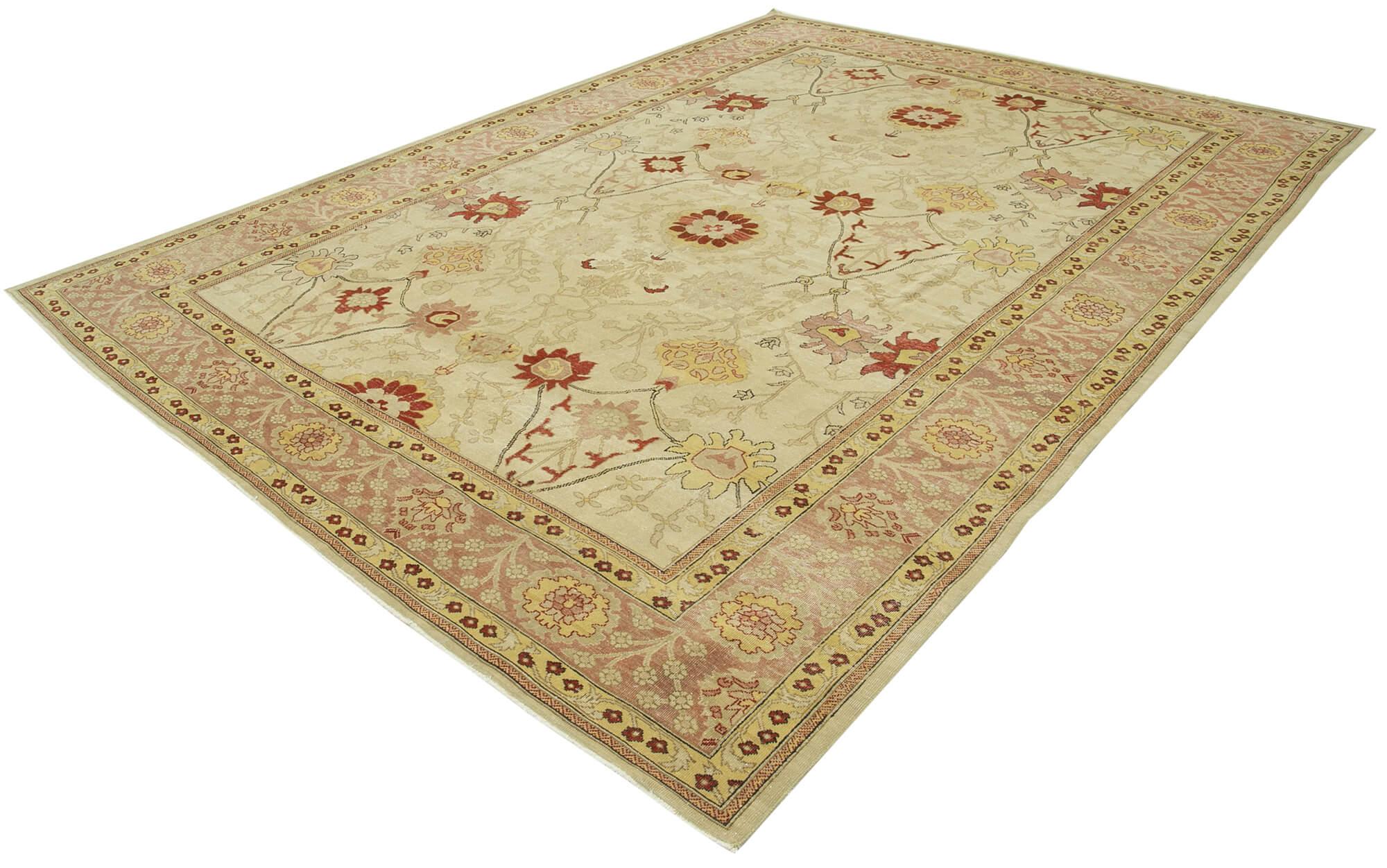 9 x 12 Beige Oushak Rug - 3427