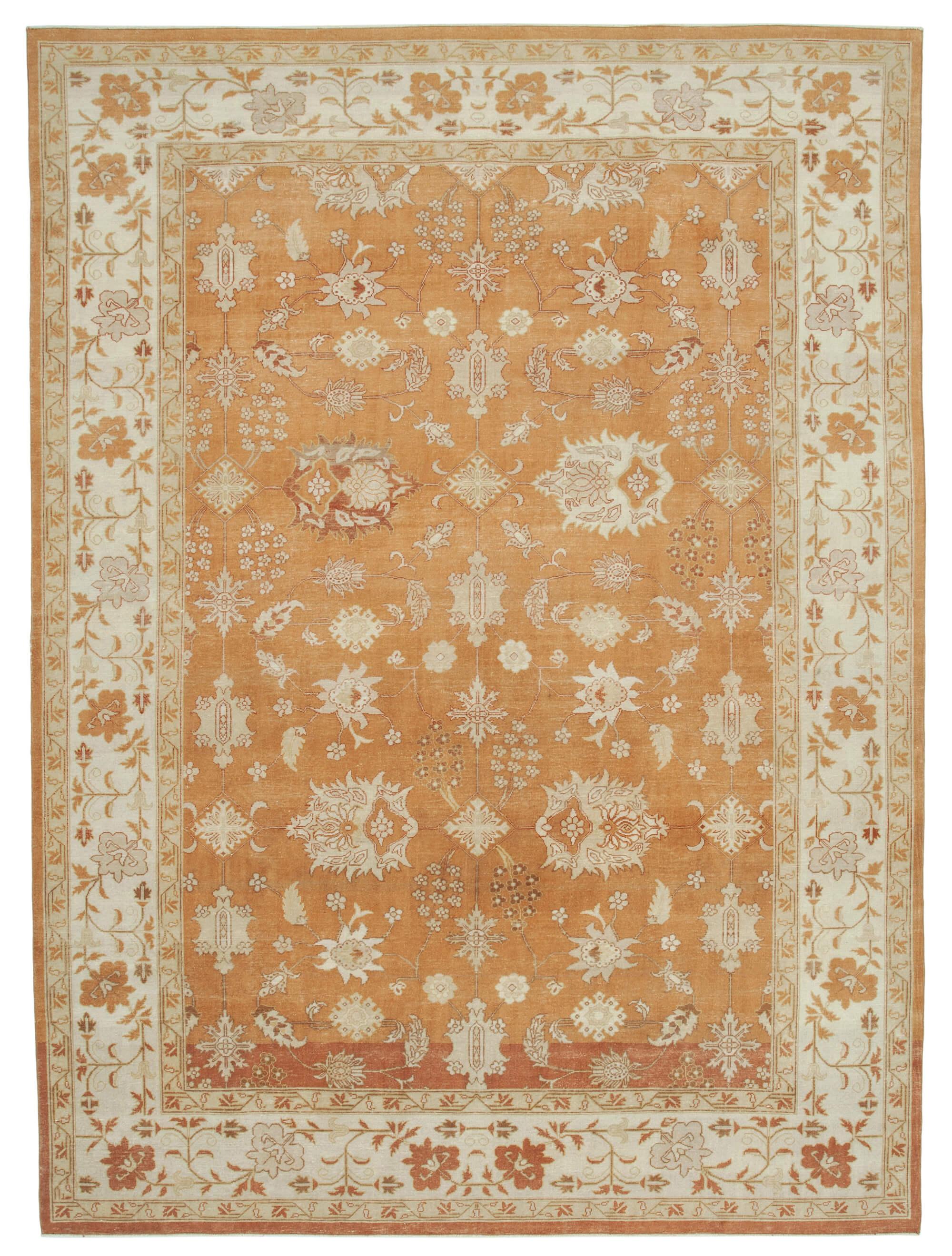 9 x 12 Beige Oushak Rug - 3428