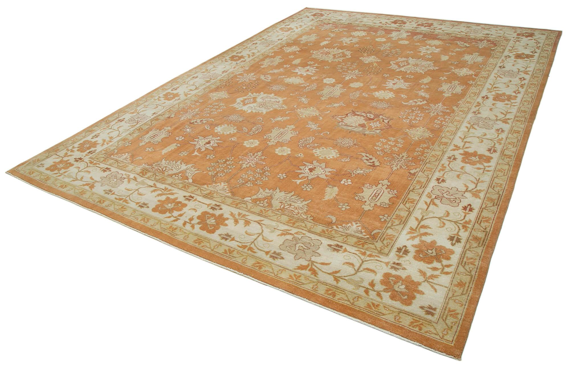 9 x 12 Beige Oushak Rug - 3428