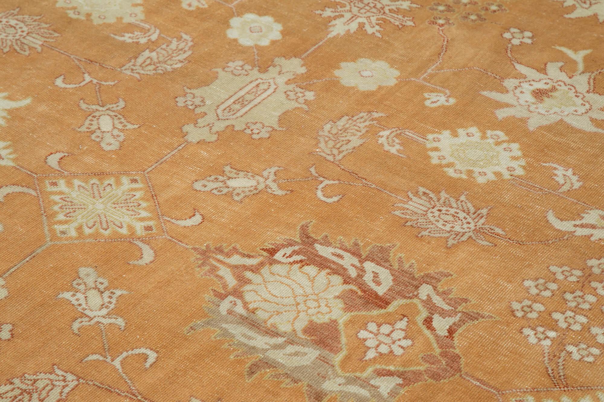 9 x 12 Beige Oushak Rug - 3428