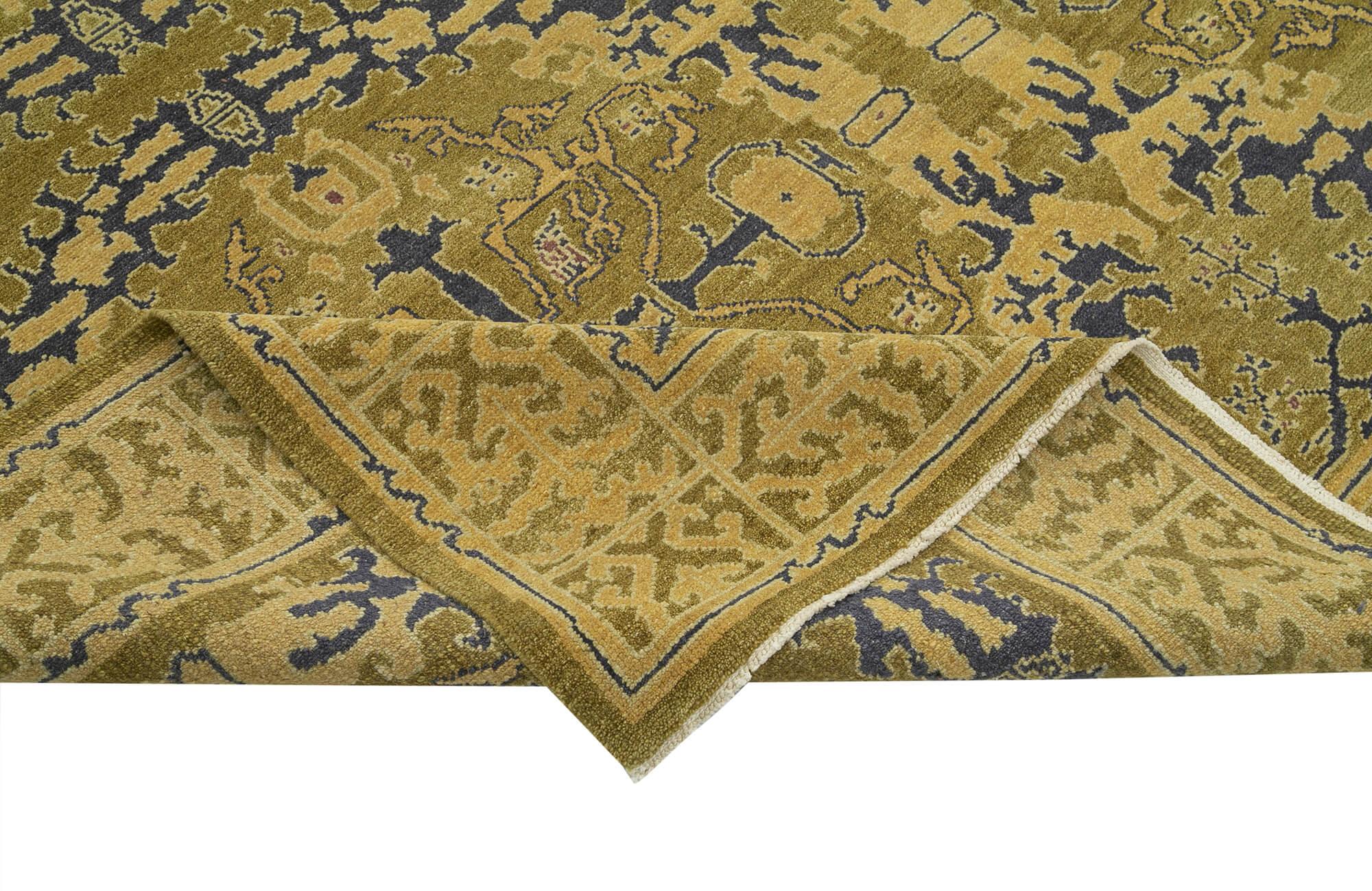 10 x 14 Green Oushak Rug - 3436