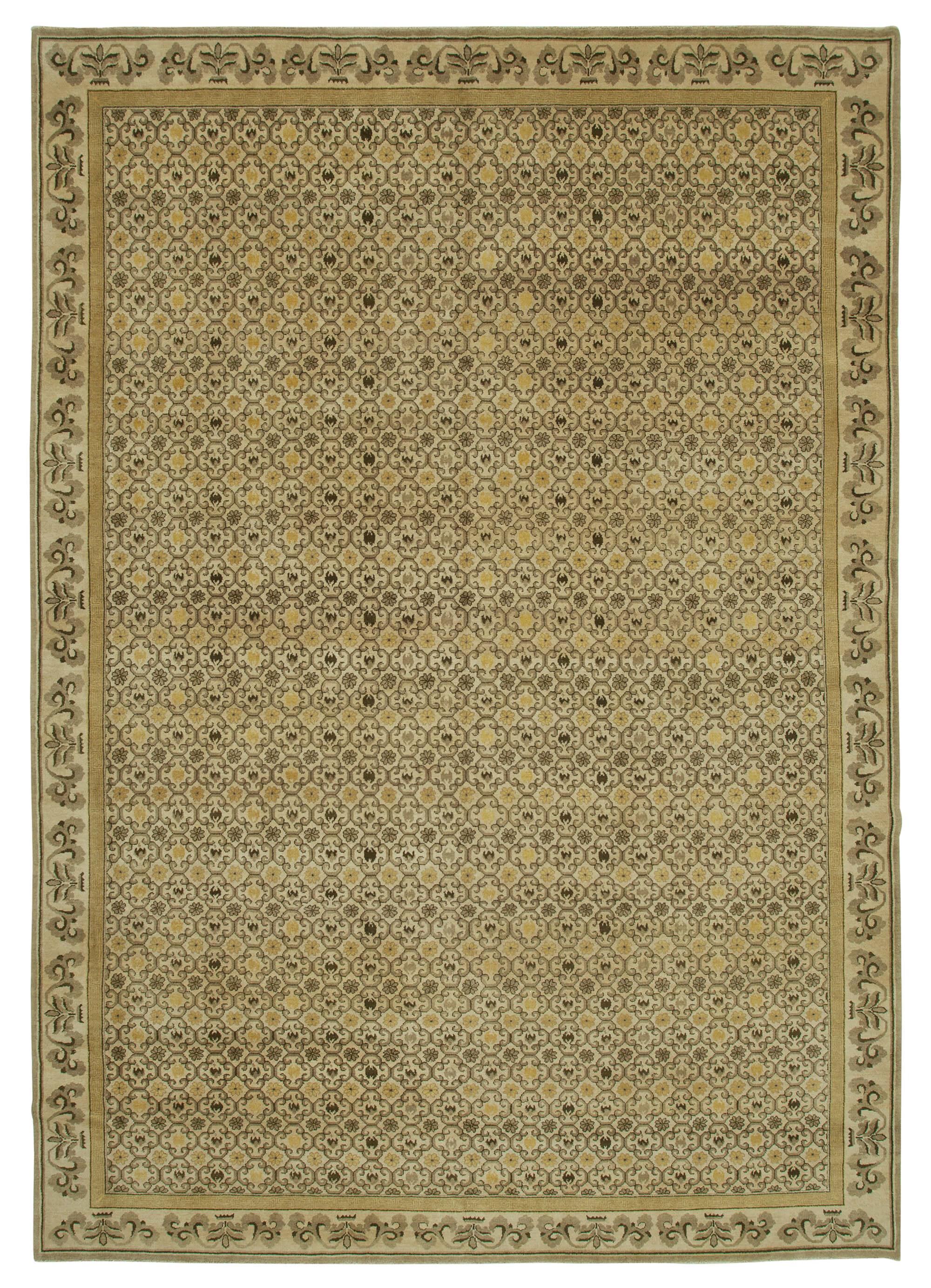 10 x 14 Beige Oushak Rug - 3440