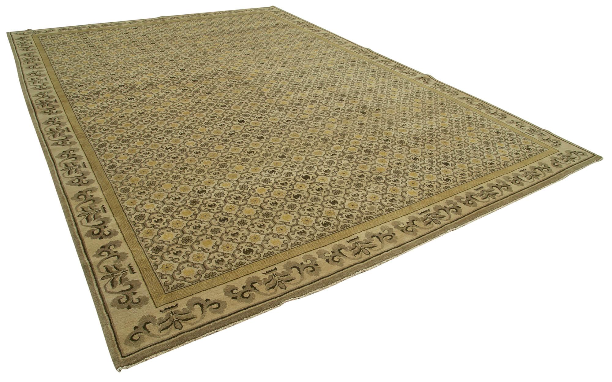 10 x 14 Beige Oushak Rug - 3440