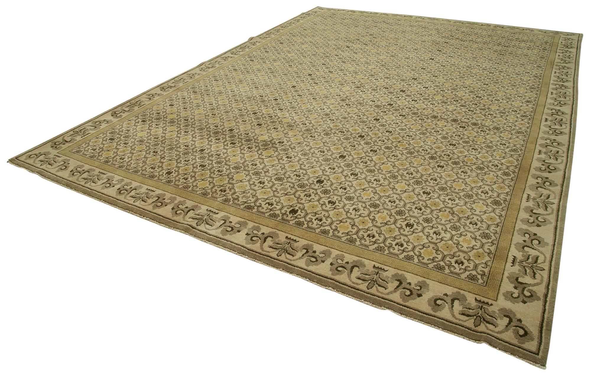 10 x 14 Beige Oushak Rug - 3440