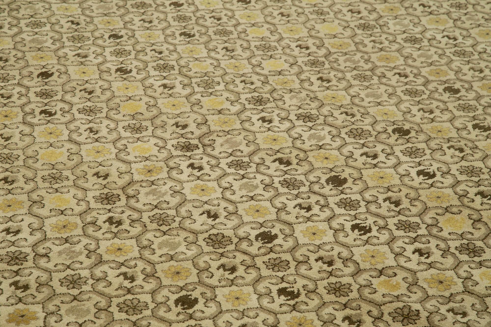 10 x 14 Beige Oushak Rug - 3440