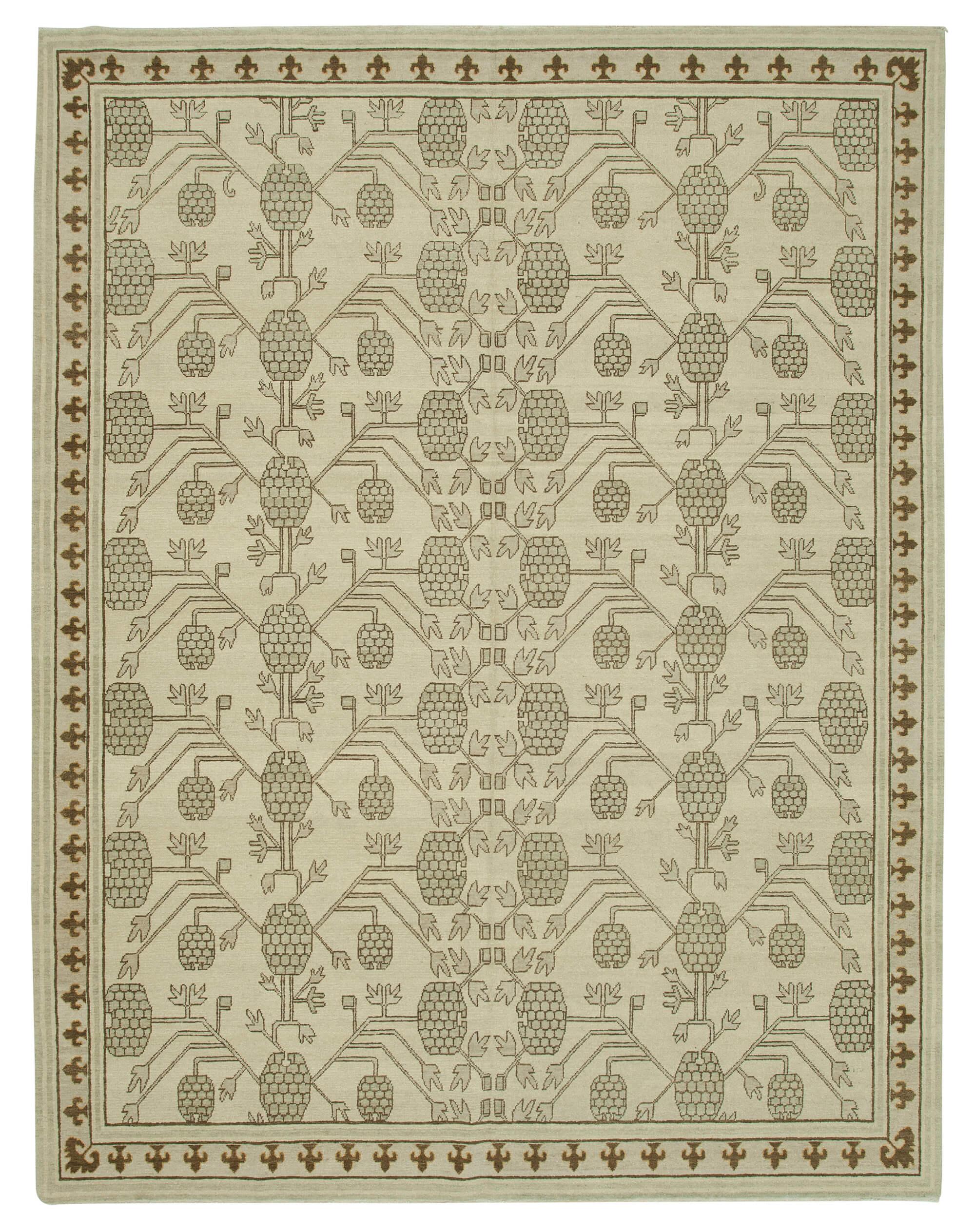 9 x 12 Beige Oushak Rug - 3441