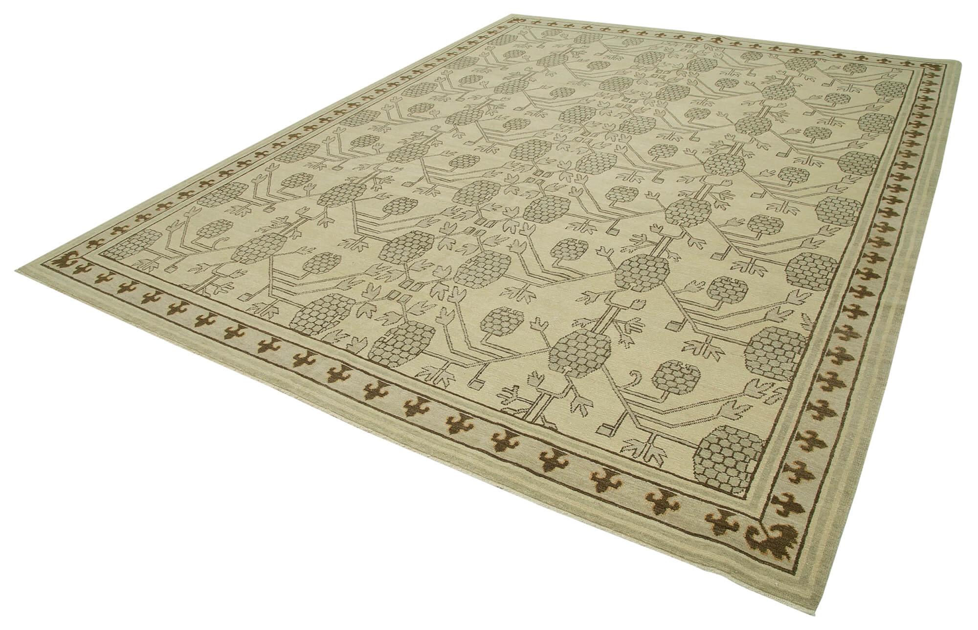 9 x 12 Beige Oushak Rug - 3441