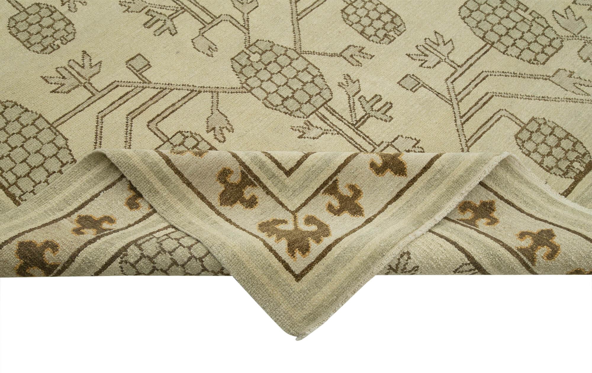 9 x 12 Beige Oushak Rug - 3441