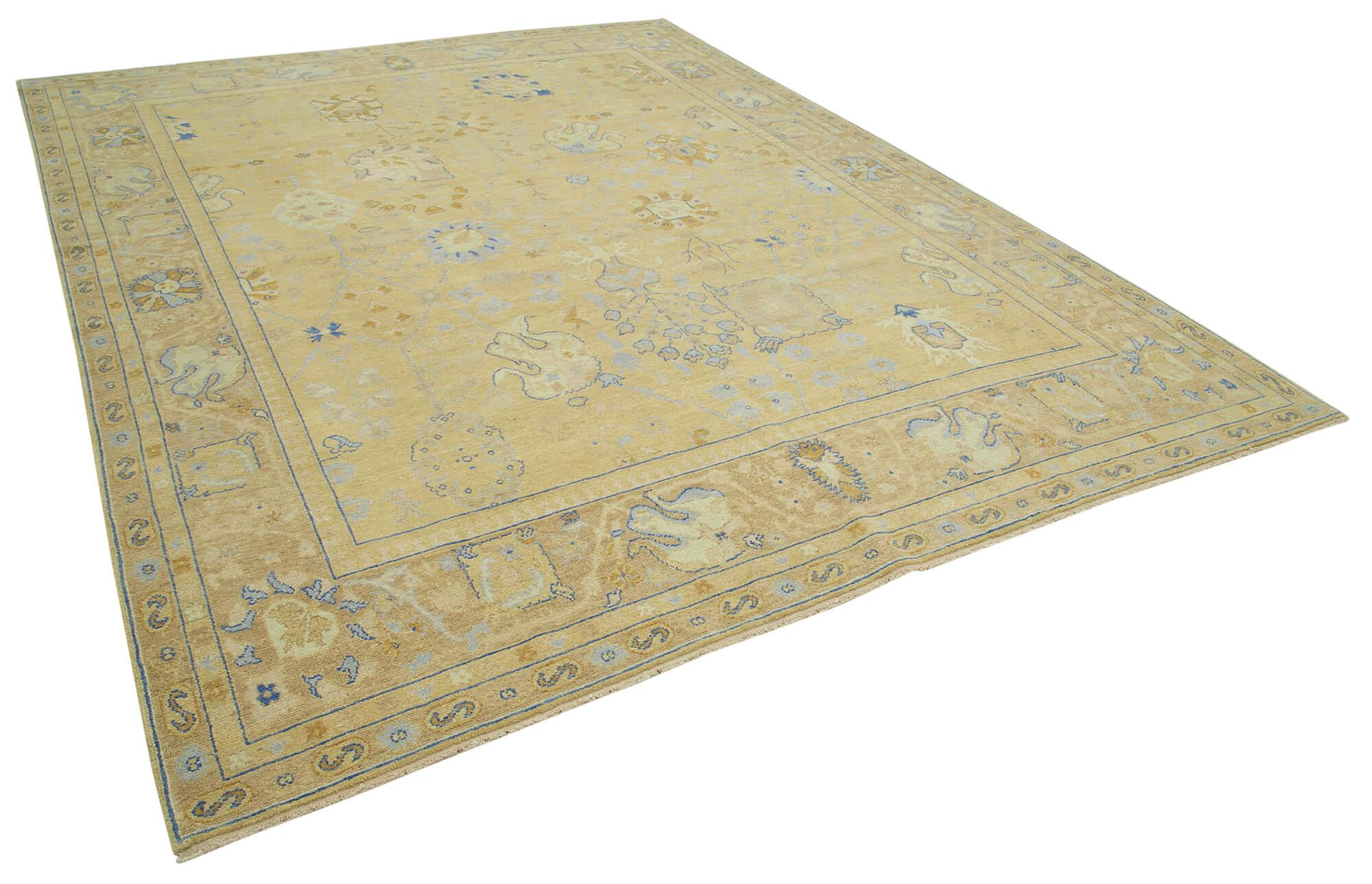 9 x 12 Beige Oushak Rug - 3442