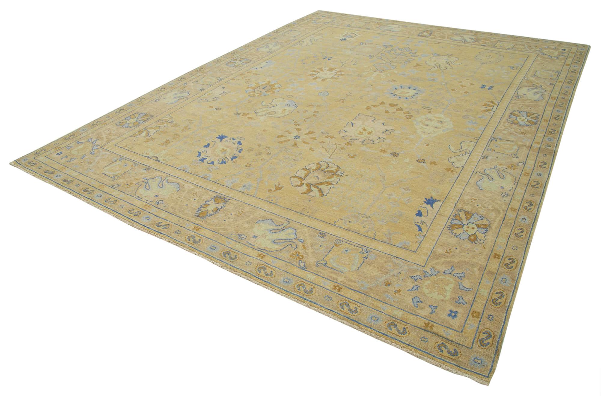 9 x 12 Beige Oushak Rug - 3442