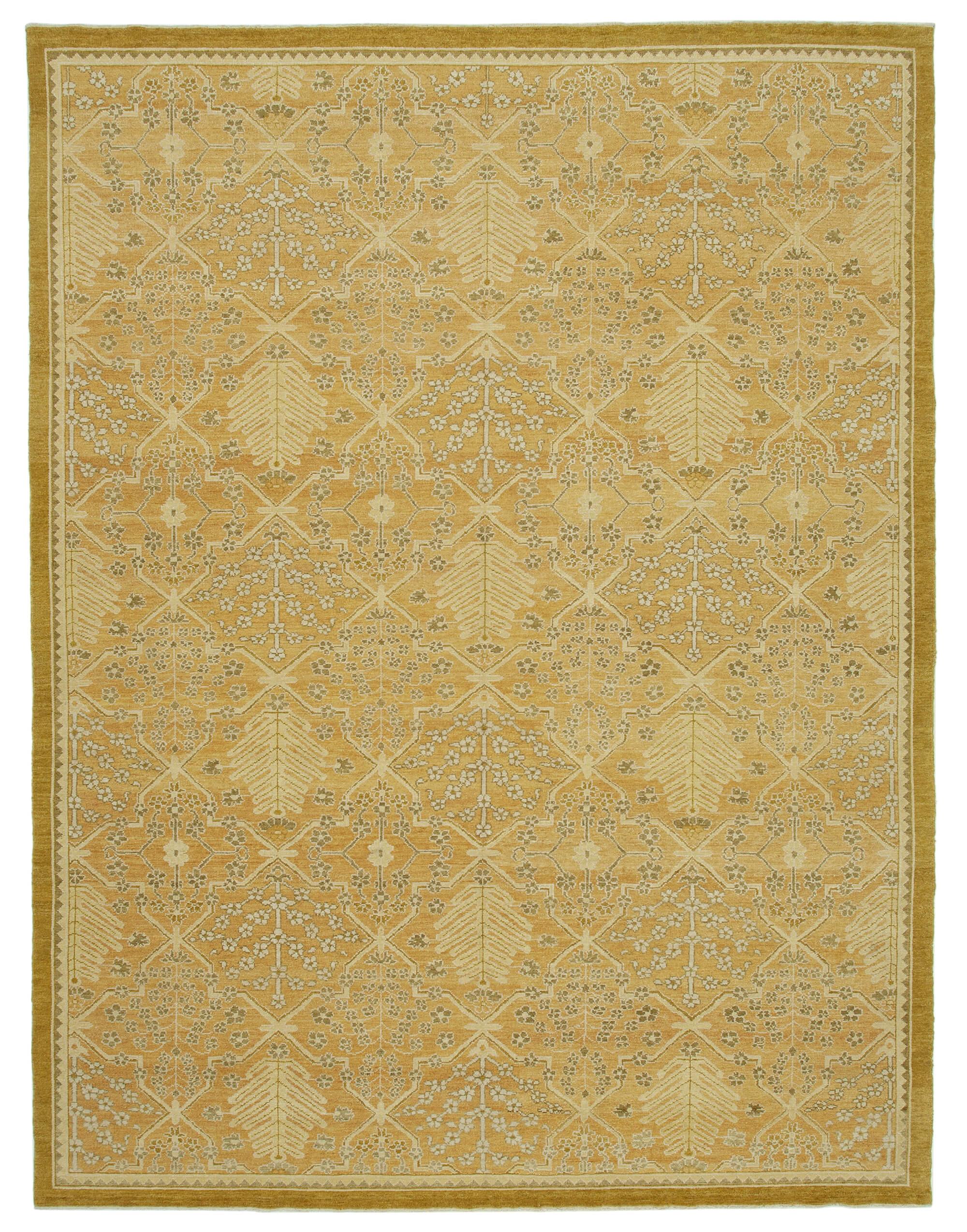 9 x 12 Beige Oushak Rug - 3443