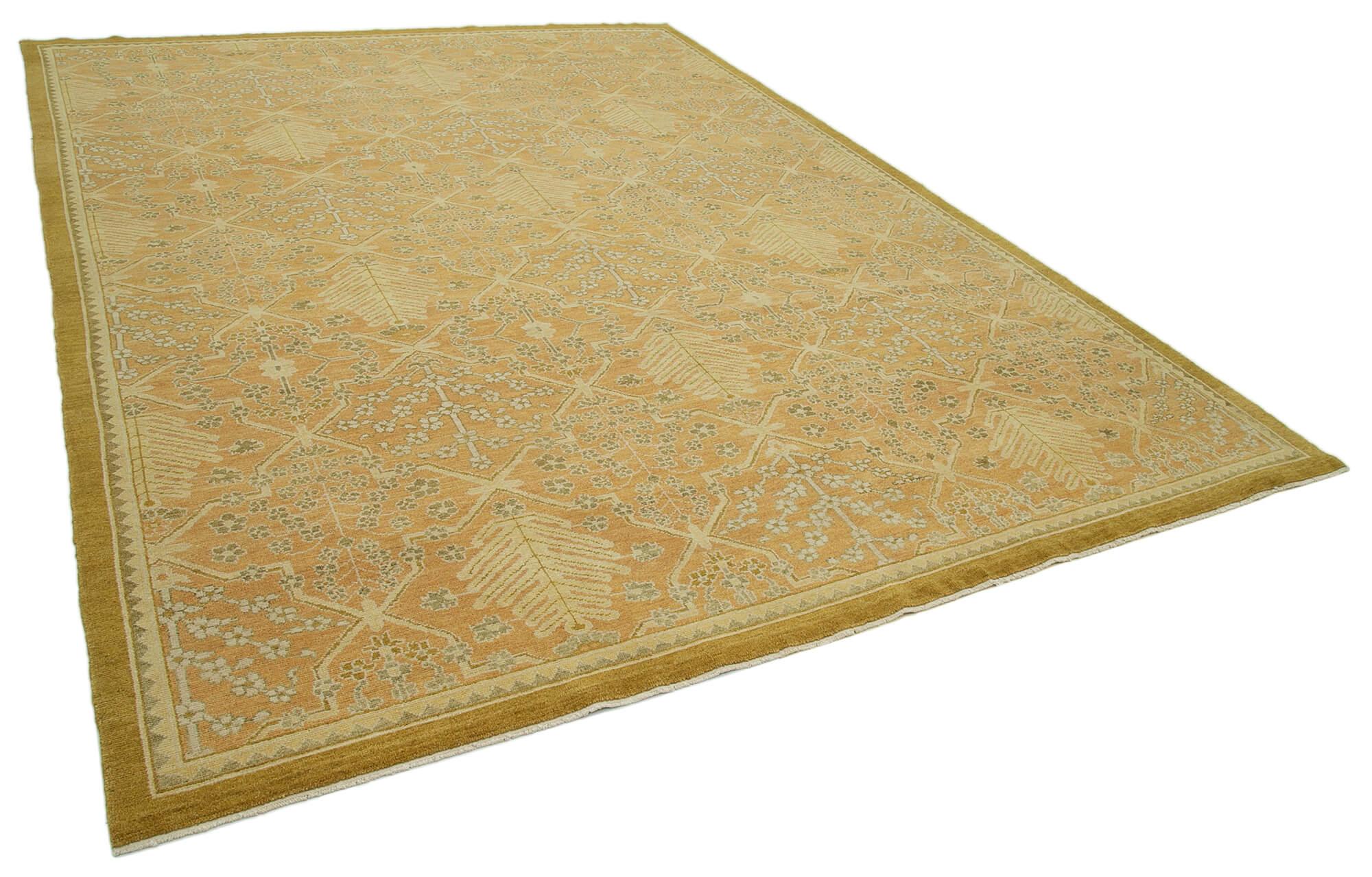 9 x 12 Beige Oushak Rug - 3443