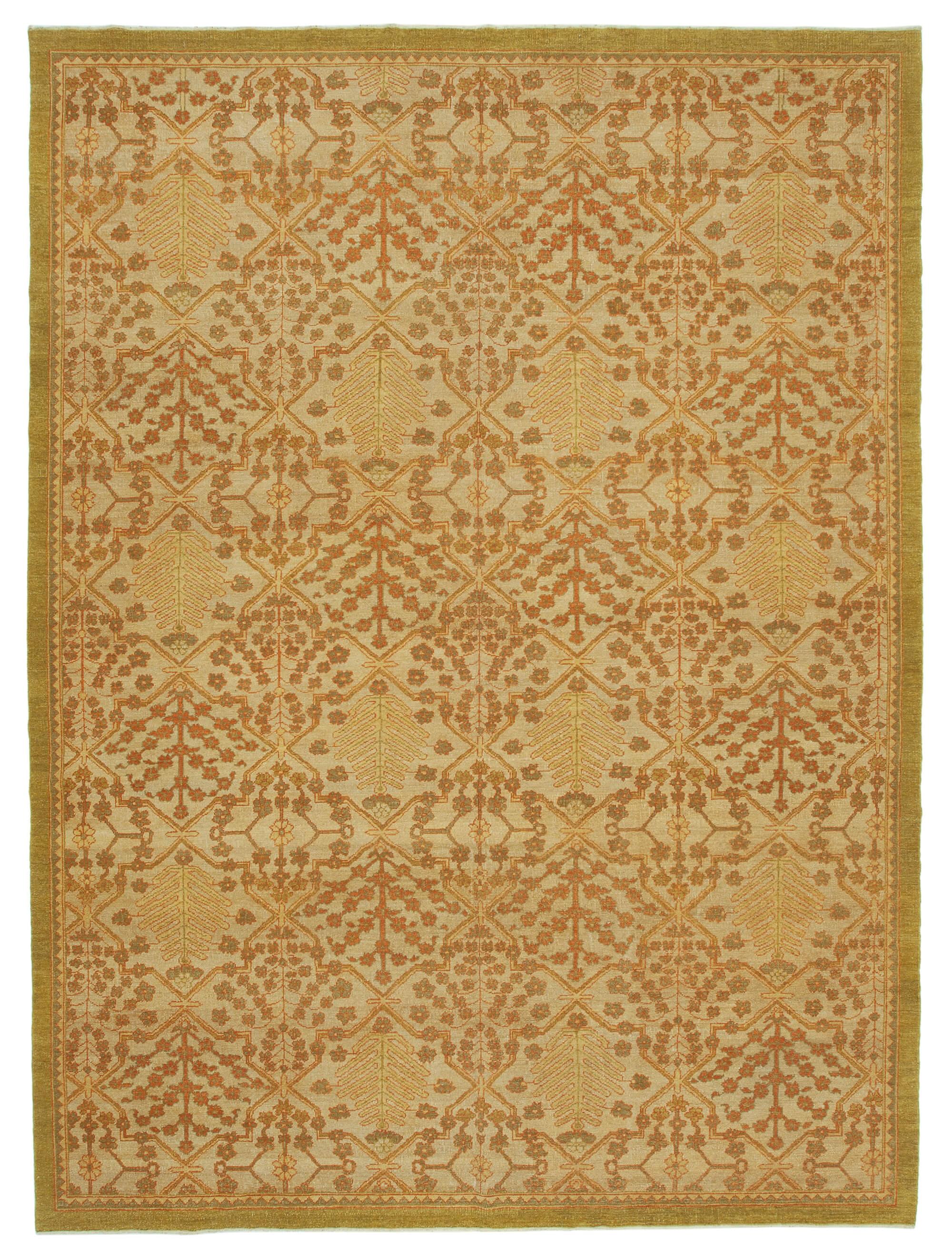 9 x 12 Yellow Oushak Rug - 3444