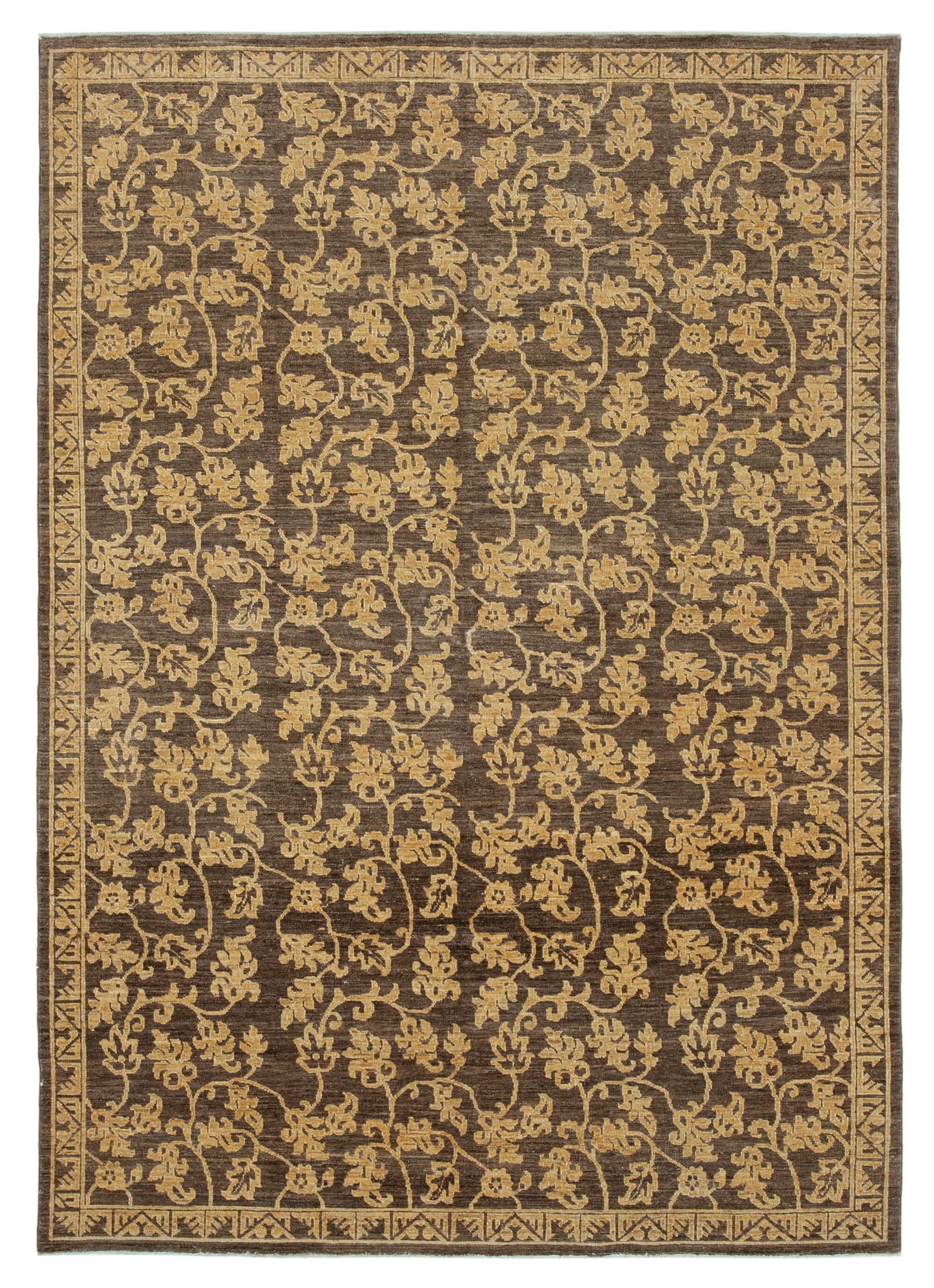 6 x 9 Brown Oushak Rug - 3454