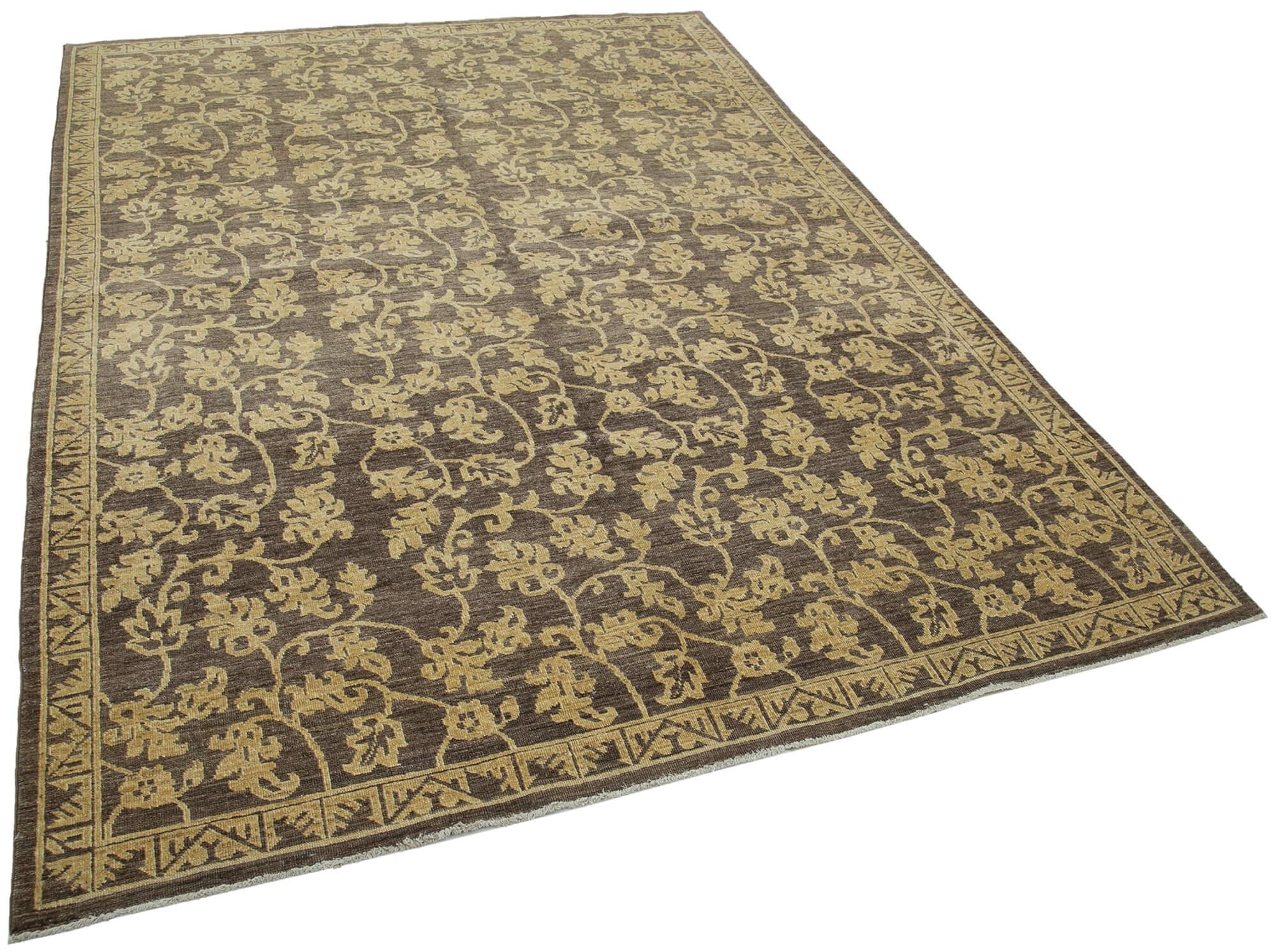 6 x 9 Brown Oushak Rug - 3454