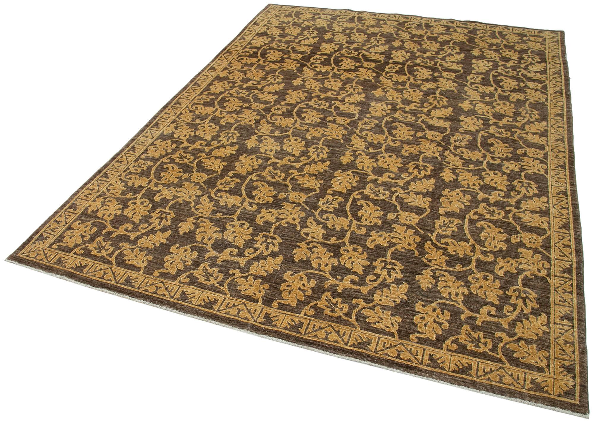 6 x 9 Brown Oushak Rug - 3454