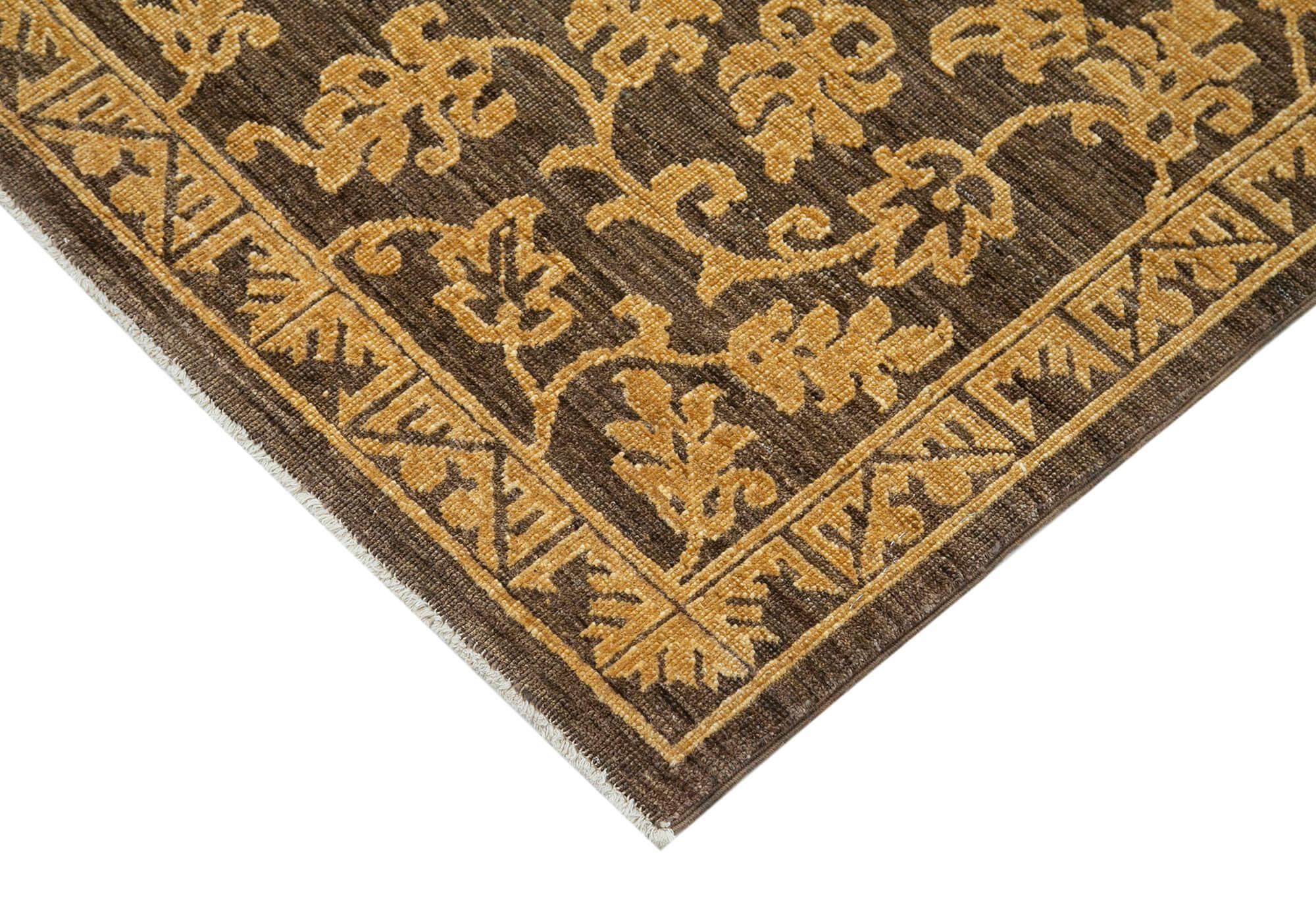 6 x 9 Brown Oushak Rug - 3454