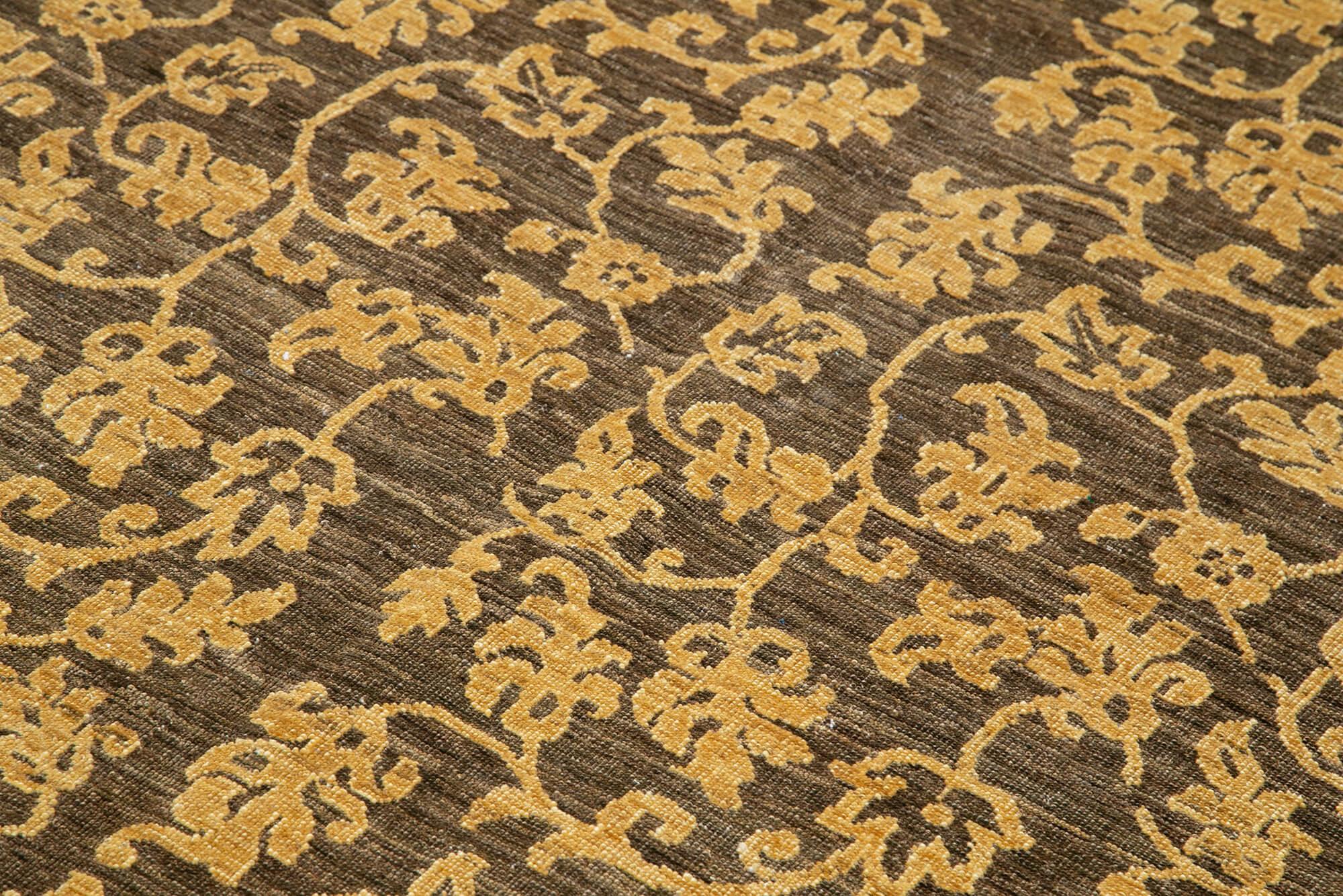 6 x 9 Brown Oushak Rug - 3454