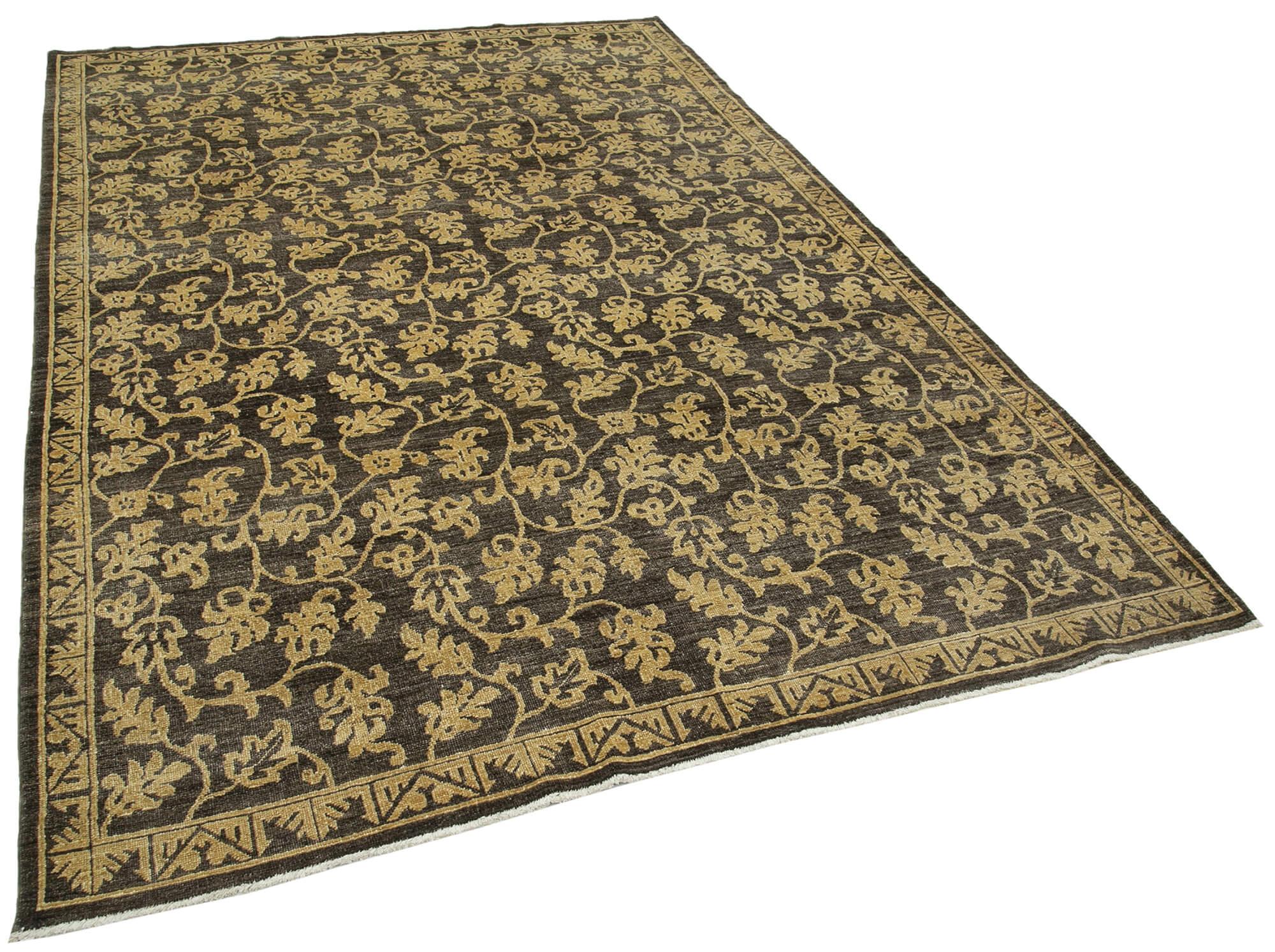 6 x 9 Brown Oushak Rug - 3455