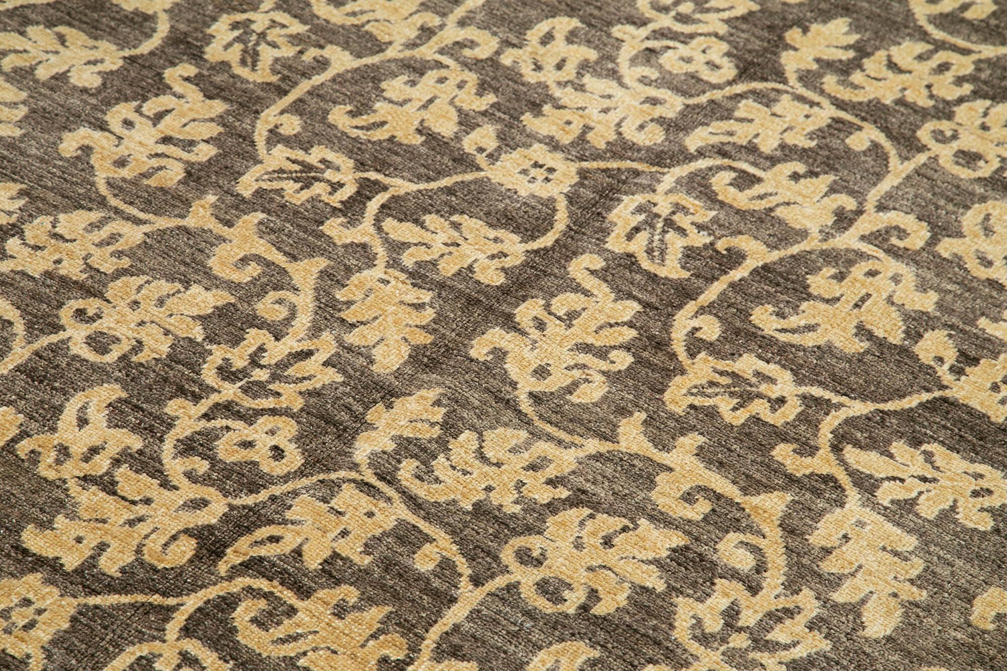 6 x 9 Brown Oushak Rug - 3455