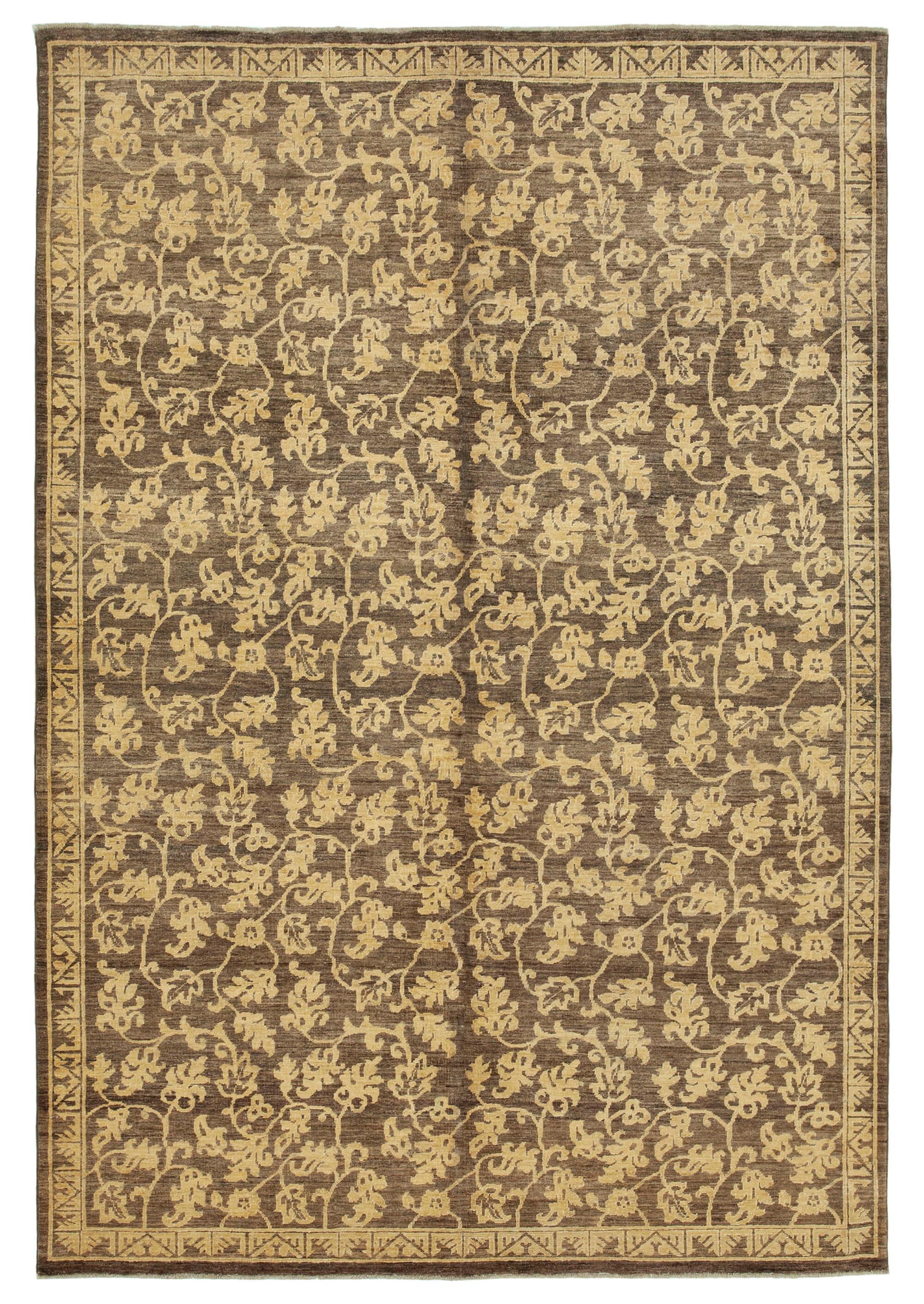 6 x 9 Brown Oushak Rug - 3457