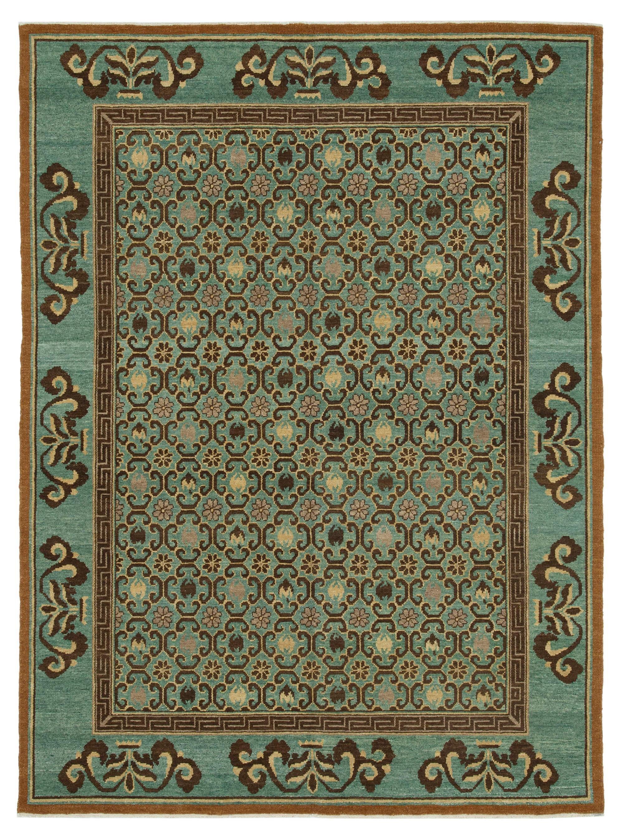 6 x 8 Turquoise Oushak Rug - 3460