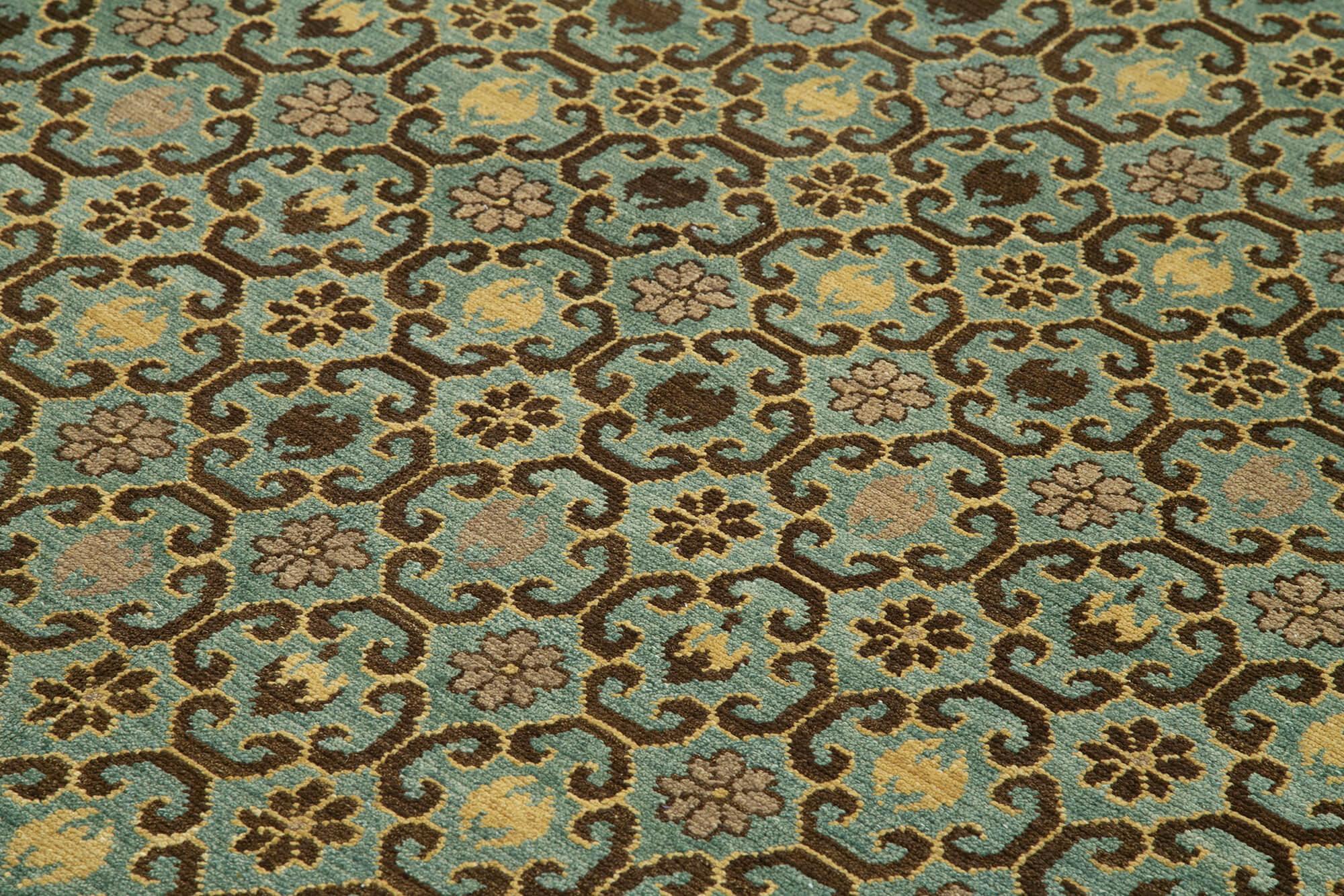 6 x 8 Turquoise Oushak Rug - 3460