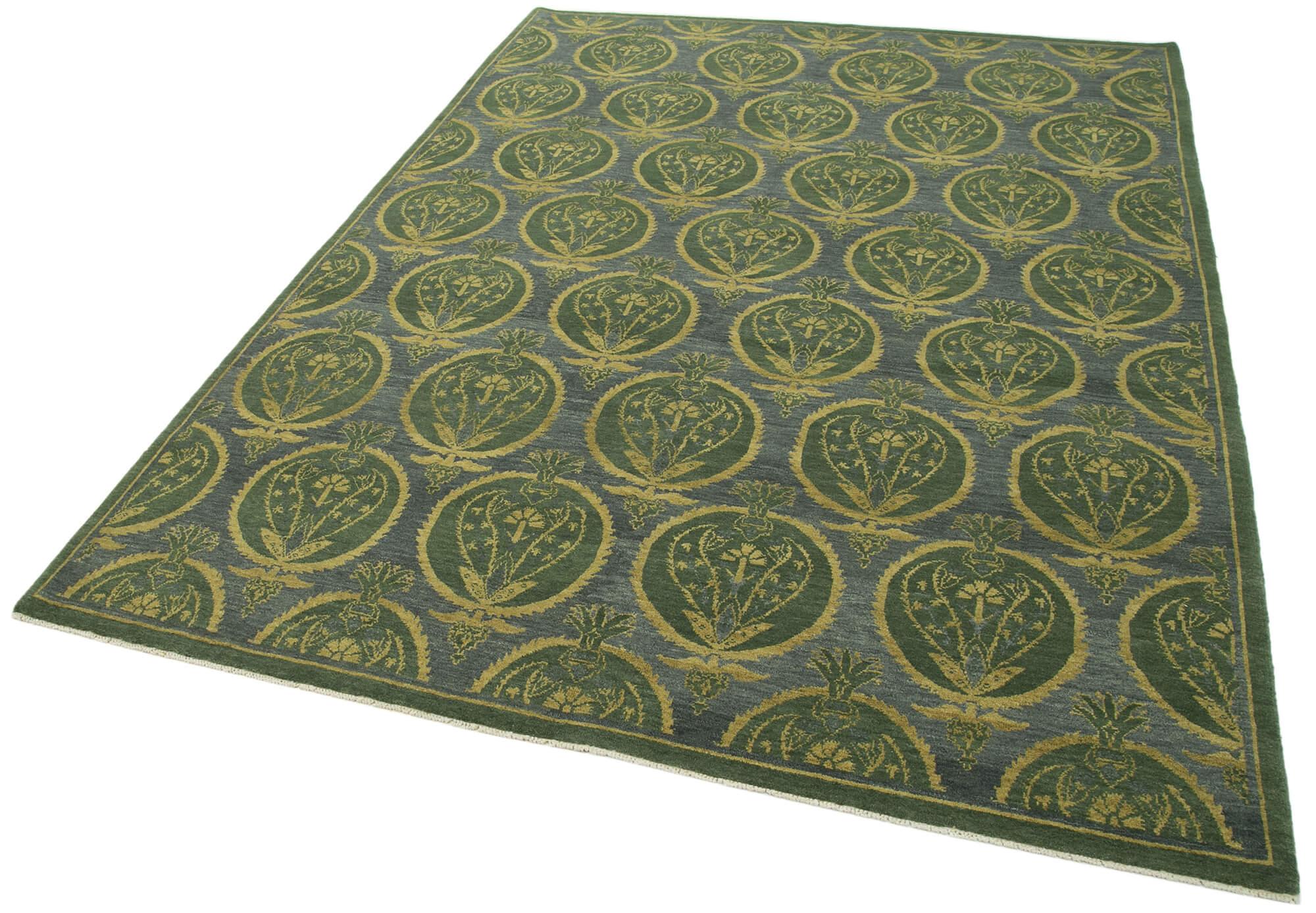 6 x 8 Green Oushak Rug - 3462