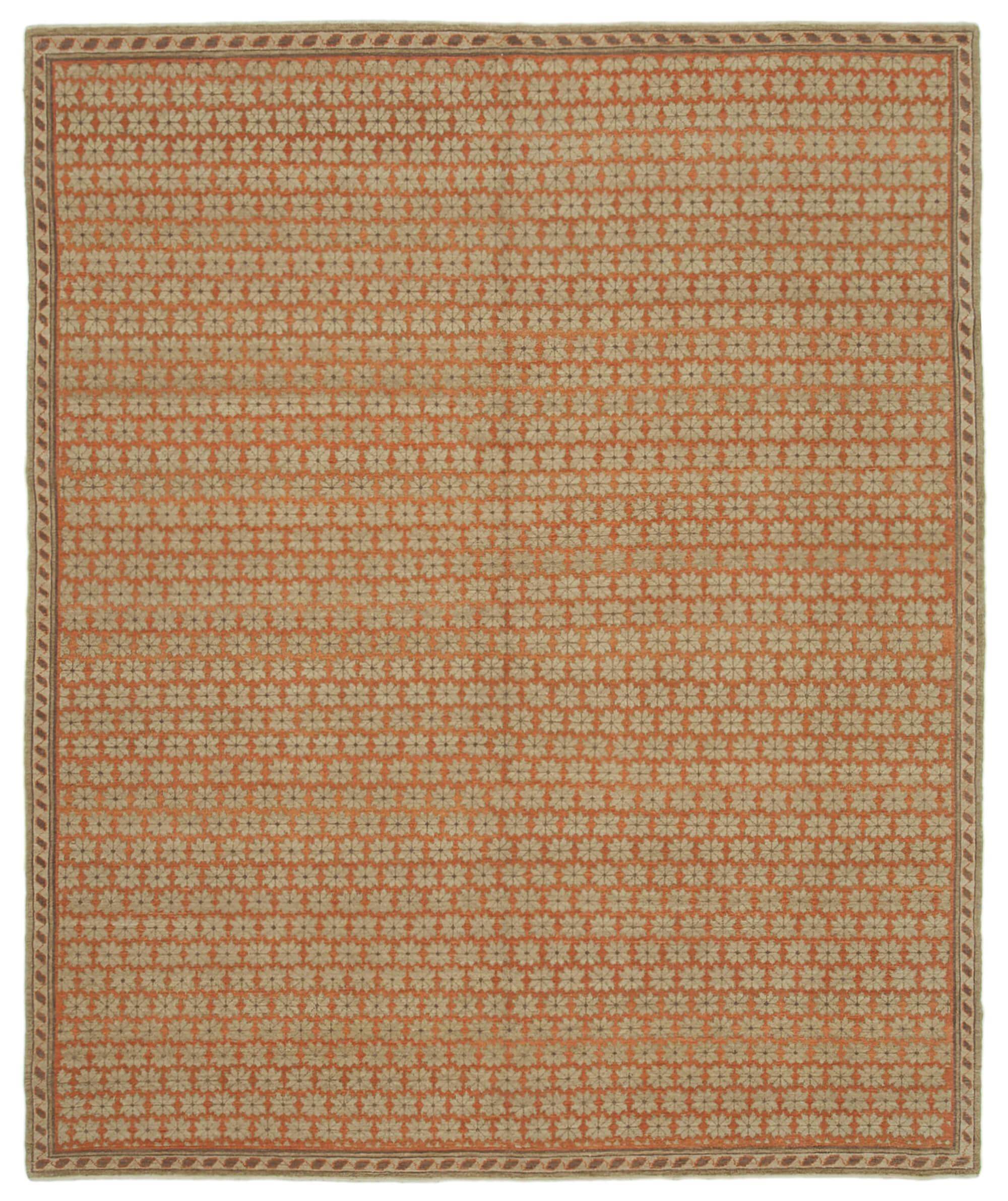 8 x 10 Beige Oushak Rug - 3472