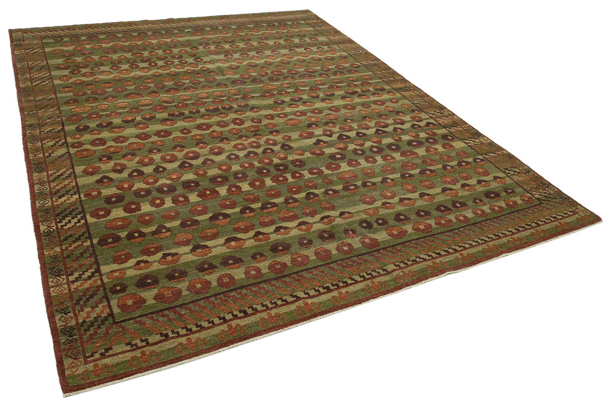 8 x 10 Green Oushak Rug - 3474