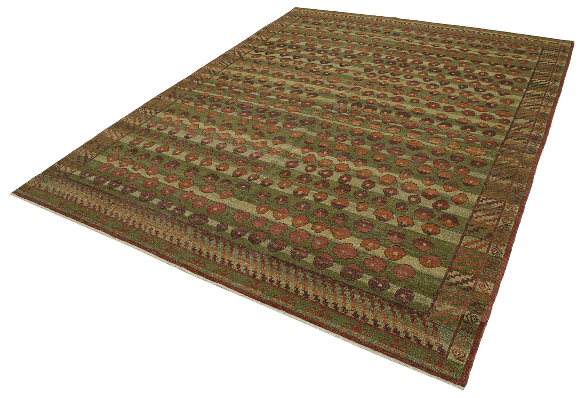 8 x 10 Green Oushak Rug - 3474