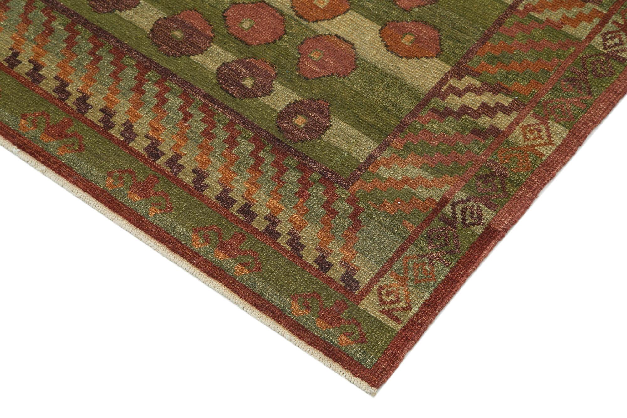 8 x 10 Green Oushak Rug - 3474