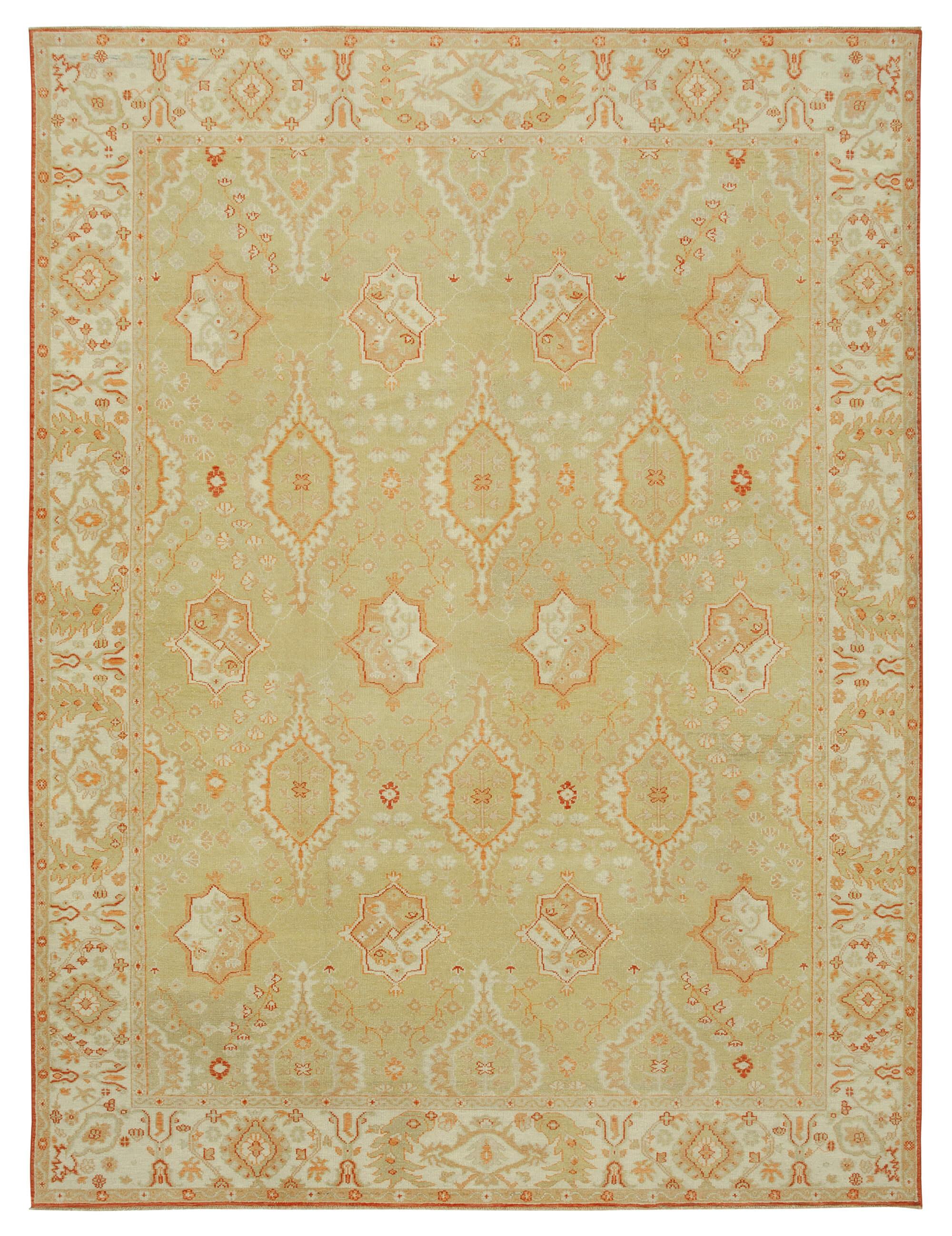 9 x 12 Green Oushak Rug - 3475