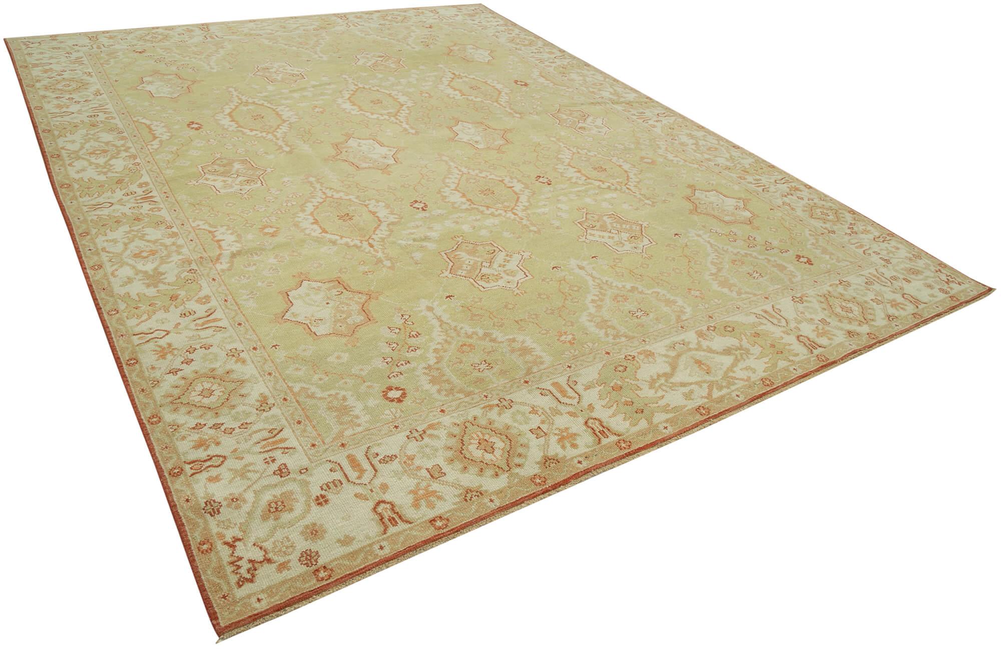 9 x 12 Green Oushak Rug - 3475