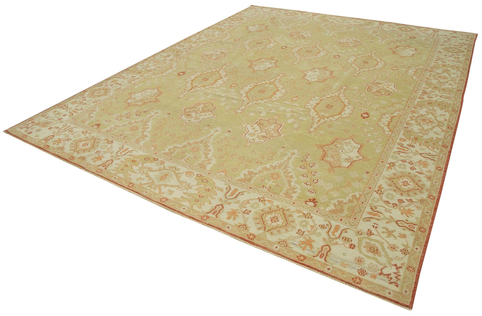 9 x 12 Green Oushak Rug - 3475