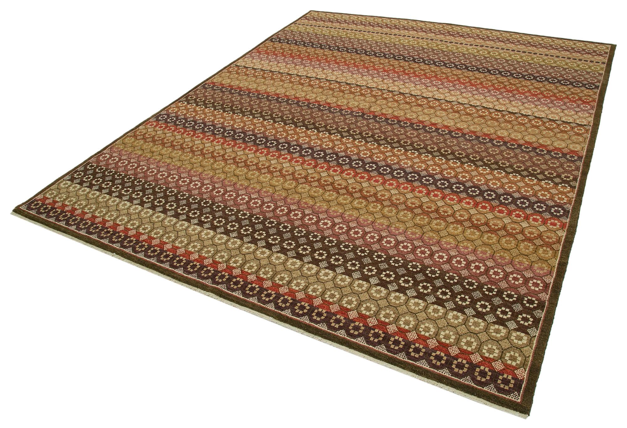 8 x 10 Brown Oushak Rug - 3477