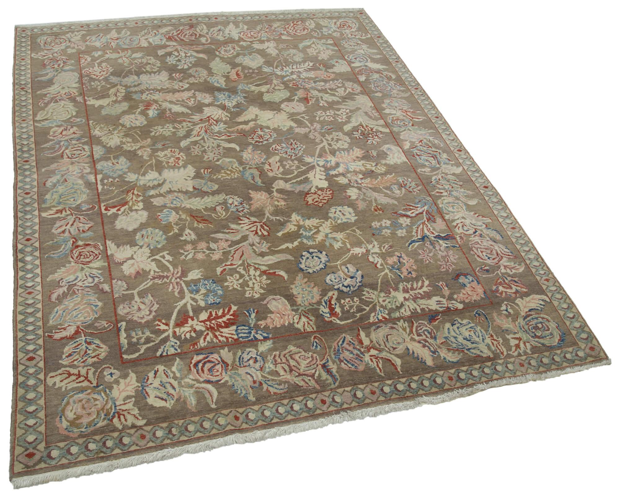 5 x 7 Brown Oushak Rug - 3479