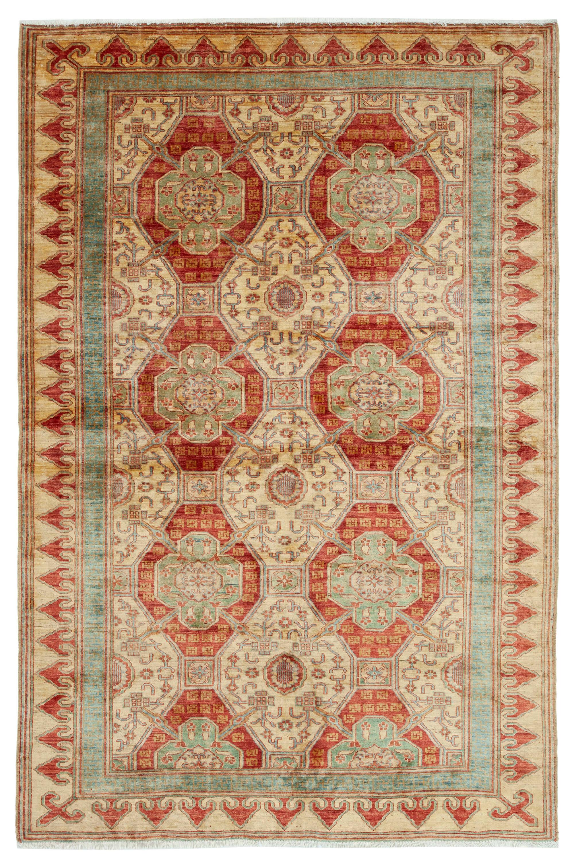 6 x 9 Beige Oushak Rug - 3484