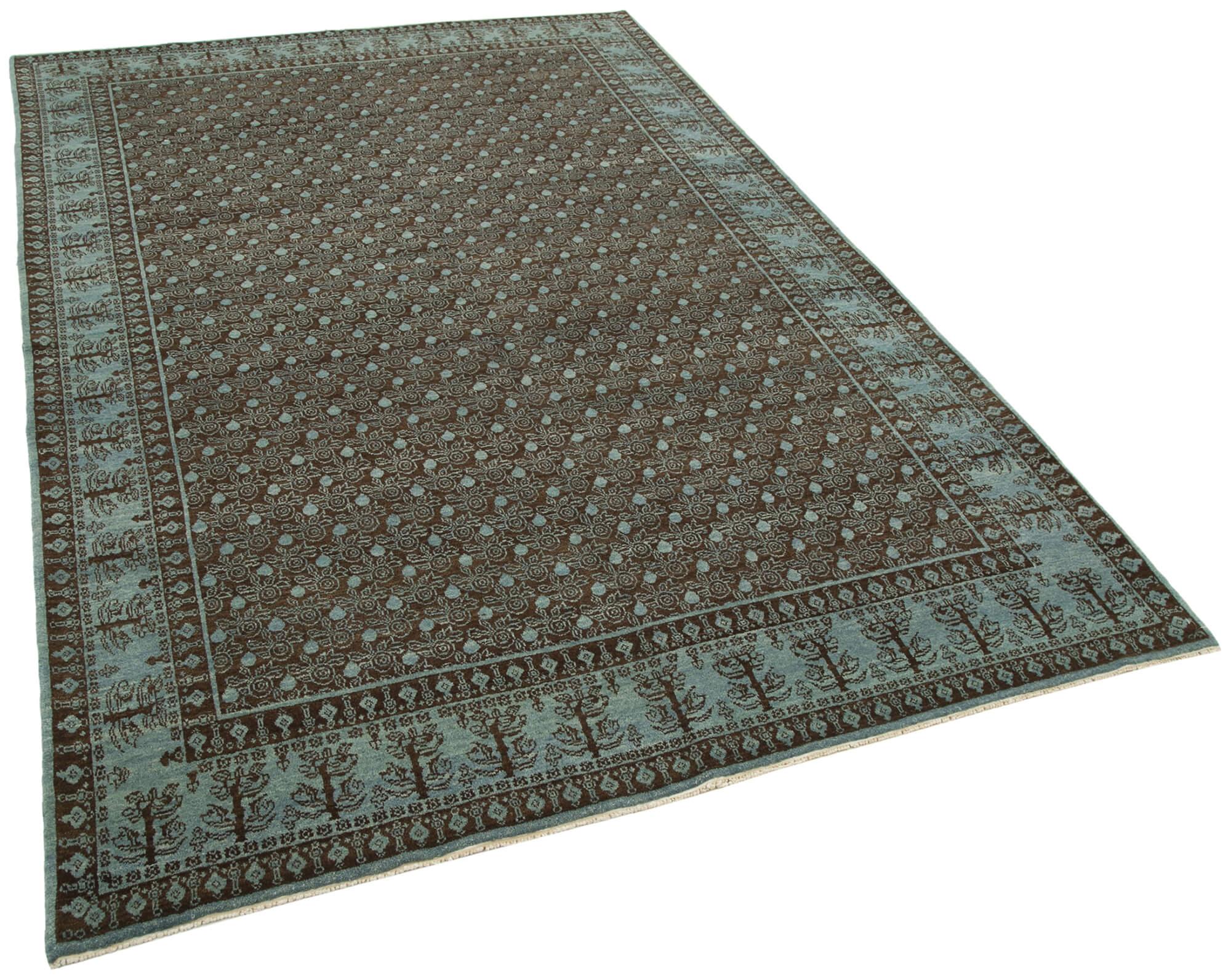 6 x 9 Turquoise Oushak Rug - 3494