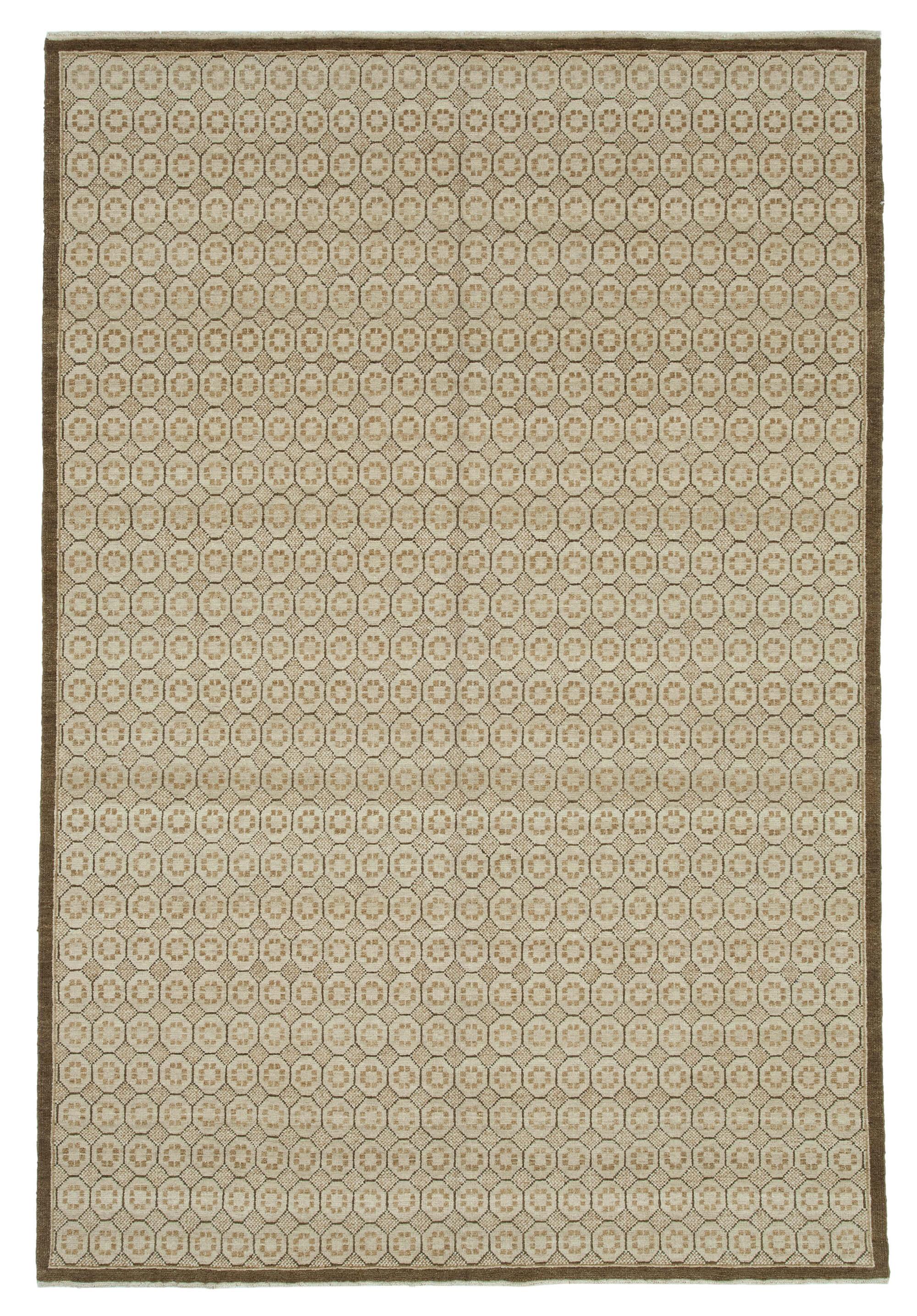 6 x 9 Beige Oushak Rug - 3496